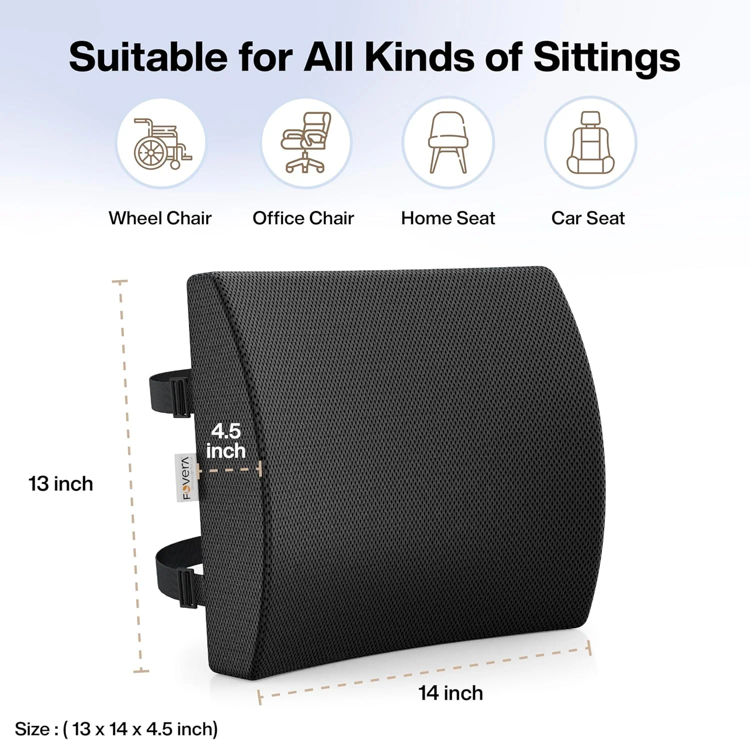 پشتی کمری فوم حافظه دار طبی برای صندلی - طراحی شده برای تسکین درد کمر - بالشتک ایده آل برای صندلی کامپیوتر/اداری (مشکی توری، استاندارد) پشتی کمری فوم حافظه دار طبی برای صندلی - طراحی شده برای تسکین درد کمر - بالشتک ایده آل برای صندلی کامپیوتر/اداری (مشکی توری، استاندارد)