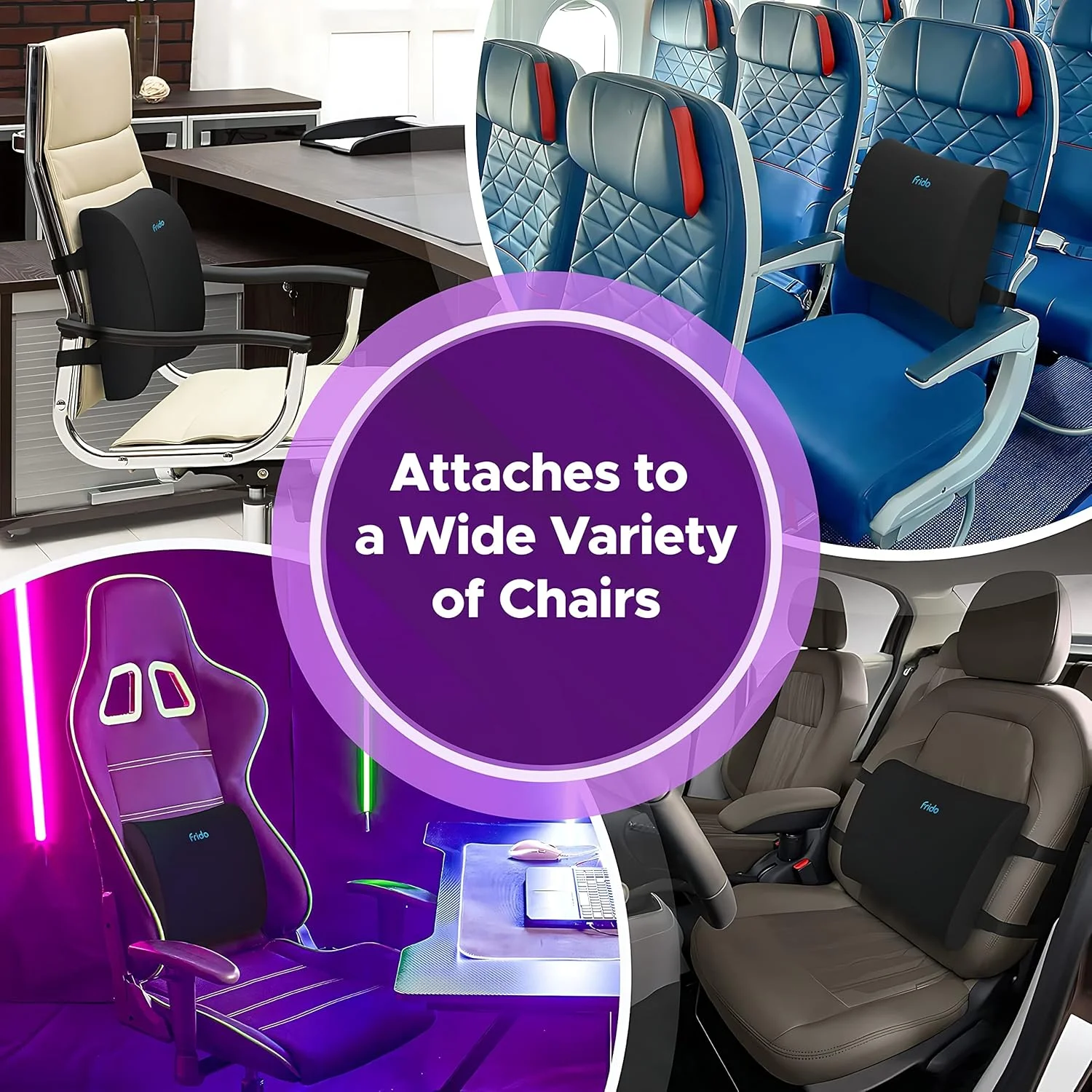 بالشتک پشتی کمری فریدوم، کوسن صندلی اداری، بهبود دهنده وضعیت بدنی، فوم حافظه دار تزریق شده با ژل، دارای تهویه هوا، بندهای دوتایی قابل تنظیم (مشکی) بالشتک پشتی کمری فریدوم، کوسن صندلی اداری، بهبود دهنده وضعیت بدنی، فوم حافظه دار تزریق شده با ژل، دارای تهویه هوا، بندهای دوتایی قابل تنظیم (مشکی)