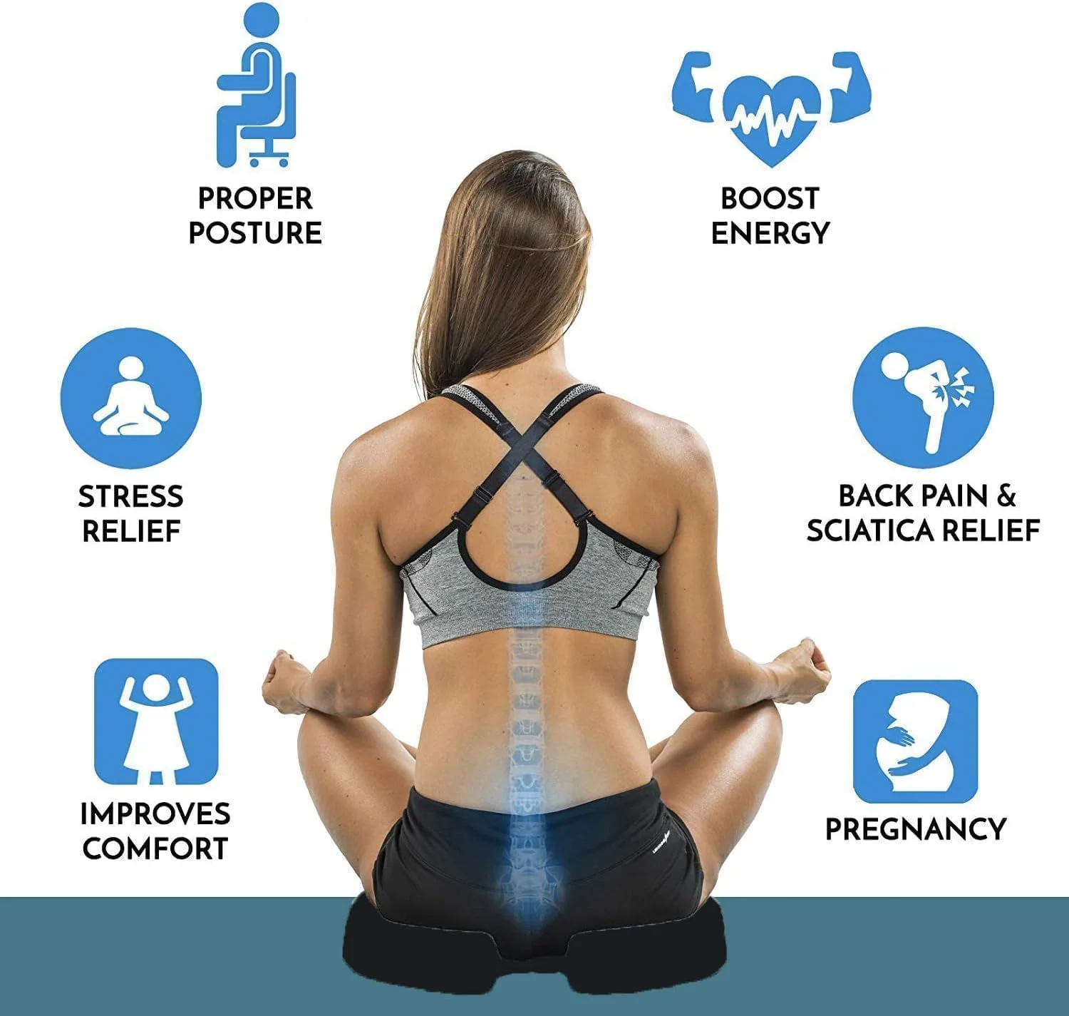 بالشتک صندلی ژله ای تقویت شده - بالشتک استخوانی ژله ای و فوم حافظه دار طبی ضد لغزش برای درد دنبالچه - بالشتک صندلی ماشین اداری - تسکین درد سیاتیک و کمر (A) بالشتک صندلی ژله ای تقویت شده - بالشتک استخوانی ژله ای و فوم حافظه دار طبی ضد لغزش برای درد دنبالچه - بالشتک صندلی ماشین اداری - تسکین درد سیاتیک و کمر (A)