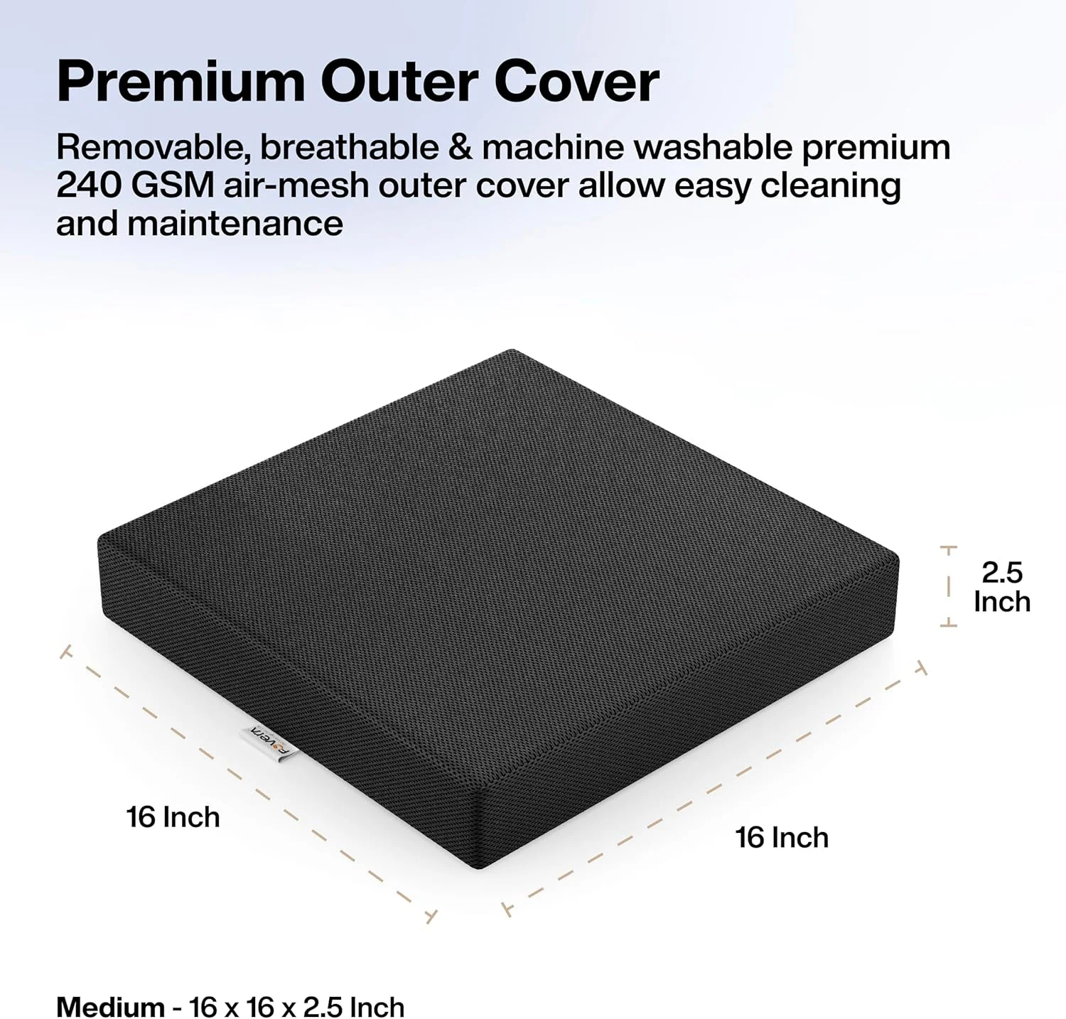 بالشتک صندلی FOVERA برای صندلی - بالشتک سه لایه فوم برای صندلی اداری، خانگی و صندلی خودرو - برای پشتیبانی از کمر و استخوان نشیمنگاه برای نشستن راحت (سایز M - 40x40x6.3 سانتی متر، مشکی) بالشتک صندلی FOVERA برای صندلی - بالشتک سه لایه فوم برای صندلی اداری، خانگی و صندلی خودرو - برای پشتیبانی از کمر و استخوان نشیمنگاه برای نشستن راحت (سایز M - 40x40x6.3 سانتی متر، مشکی)