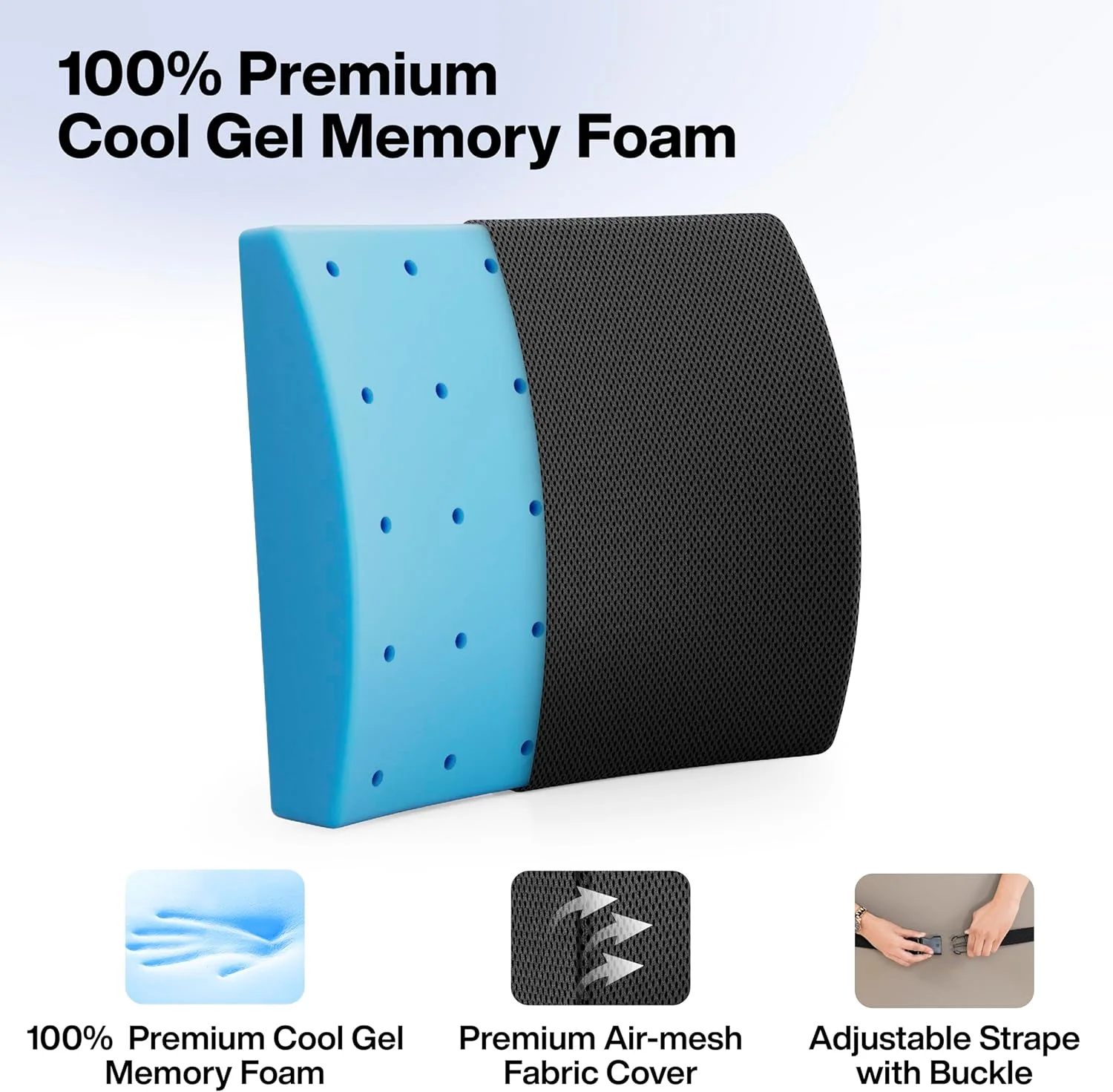 پشتی کمری فوم حافظه دار طبی برای صندلی - طراحی شده برای تسکین درد کمر - بالشتک ایده آل برای صندلی کامپیوتر/اداری (مشکی توری، استاندارد) پشتی کمری فوم حافظه دار طبی برای صندلی - طراحی شده برای تسکین درد کمر - بالشتک ایده آل برای صندلی کامپیوتر/اداری (مشکی توری، استاندارد)