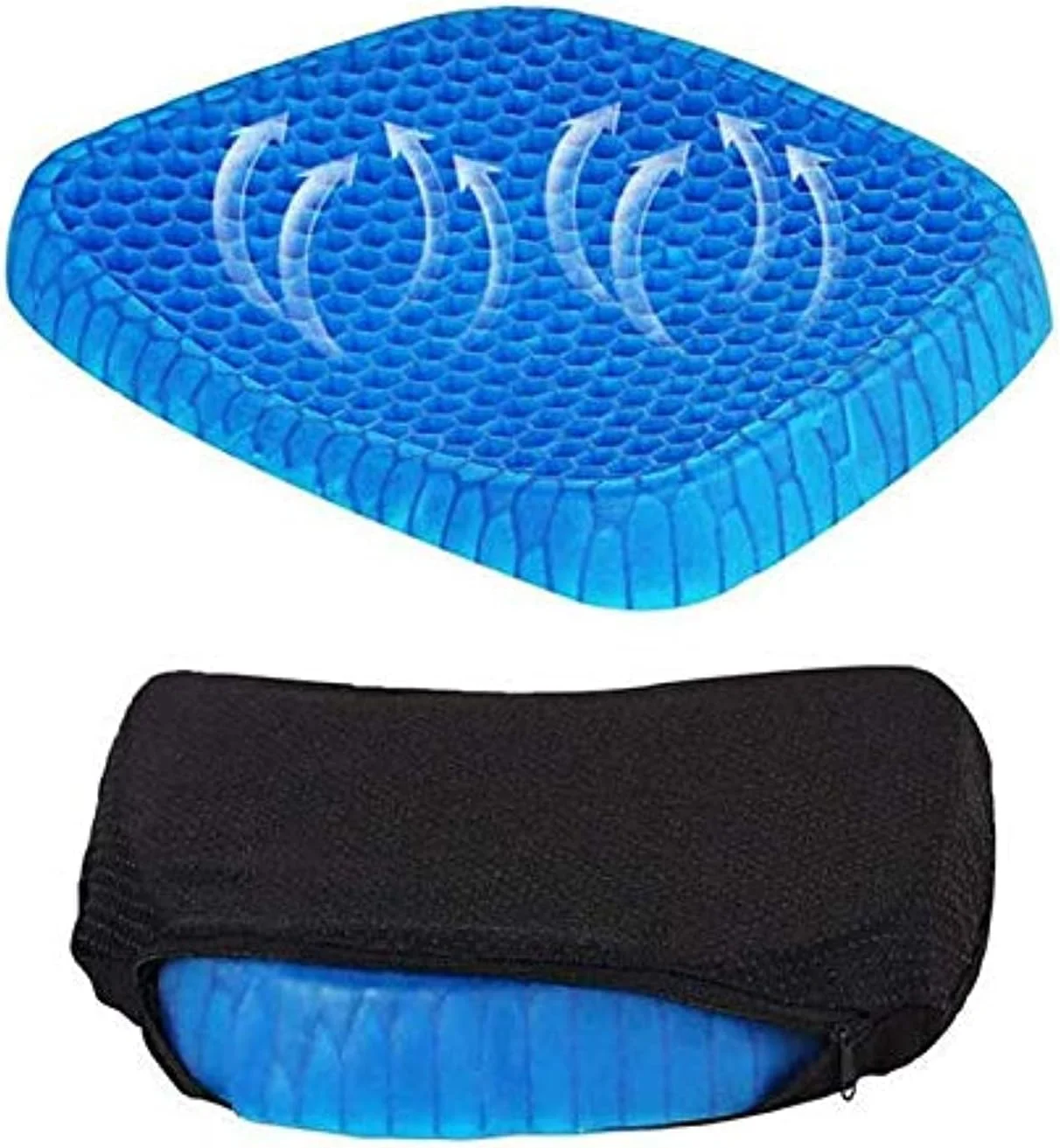 بالشتک صندلی تخم مرغی با روکش ضد لغزش، طراحی لانه زنبوری تنفسی، جذب کننده نقاط فشار، جلوگیری از تعریق نشیمنگاه، بادوام، قابل حمل، راحت برای ماشین، صندلی اداری، ویلچر