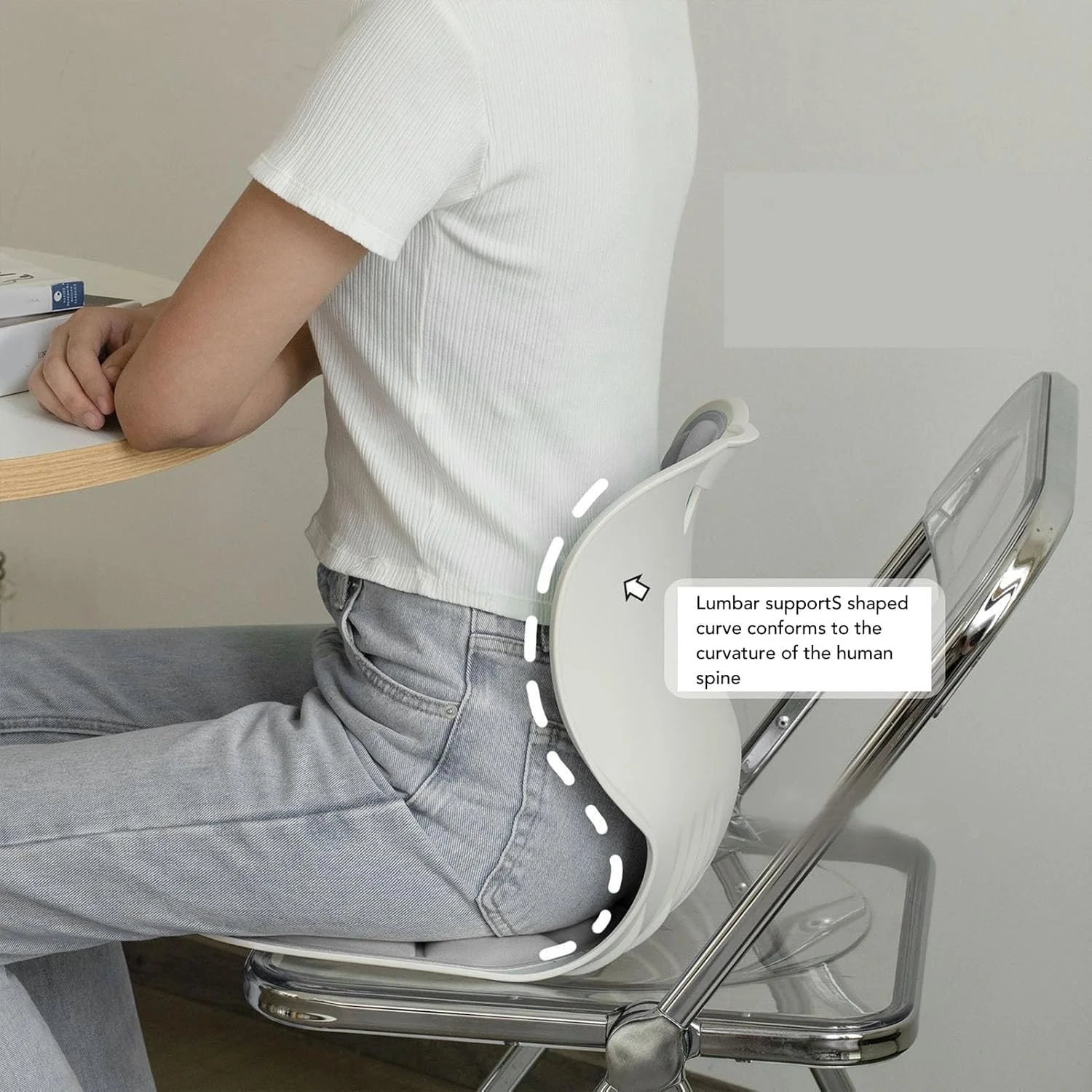 پشتی صندلی ارگونومیک gernie، صاف کننده کمر برای اصلاح وضعیت بدنی مناسب و تسکین درد کمر، کوسن صندلی برای صندلی ها و صندلی زمینی (خاکستری)