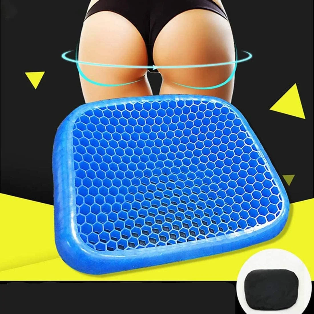 بالشتک صندلی تخم مرغی با روکش ضد لغزش، طراحی لانه زنبوری تنفسی، جذب کننده نقاط فشار، جلوگیری از تعریق نشیمنگاه، بادوام، قابل حمل، راحت برای ماشین، صندلی اداری، ویلچر