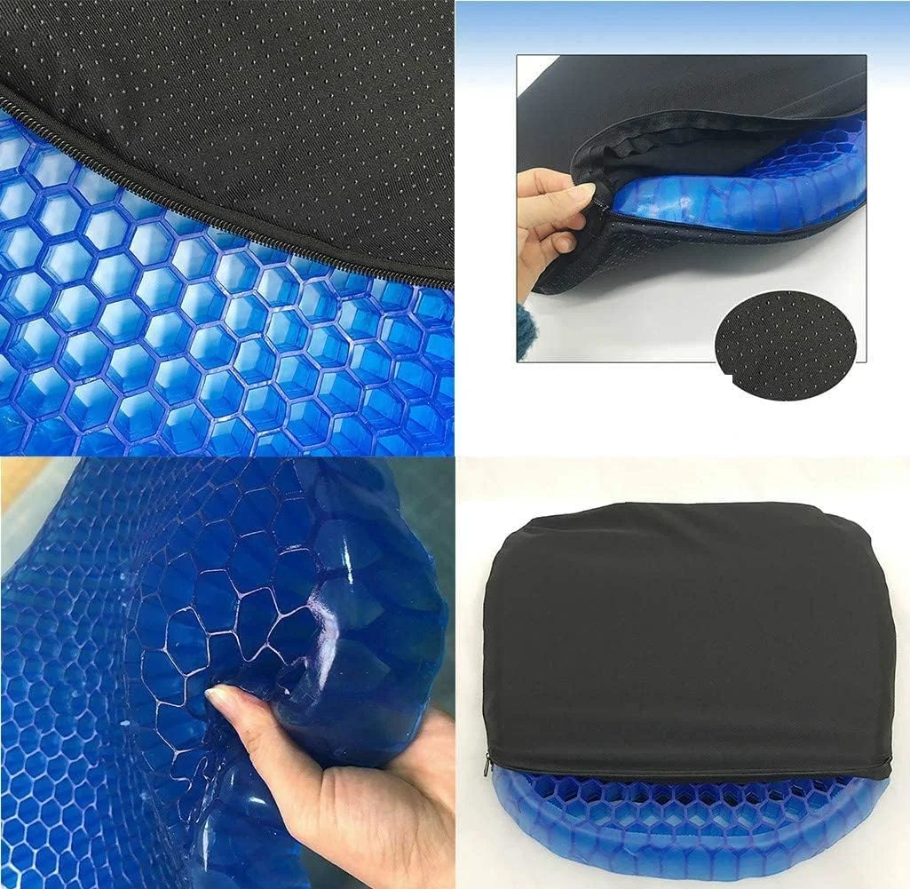 بالشتک صندلی تخم مرغی با روکش ضد لغزش، طراحی لانه زنبوری تنفسی، جذب کننده نقاط فشار، جلوگیری از تعریق نشیمنگاه، بادوام، قابل حمل، راحت برای ماشین، صندلی اداری، ویلچر