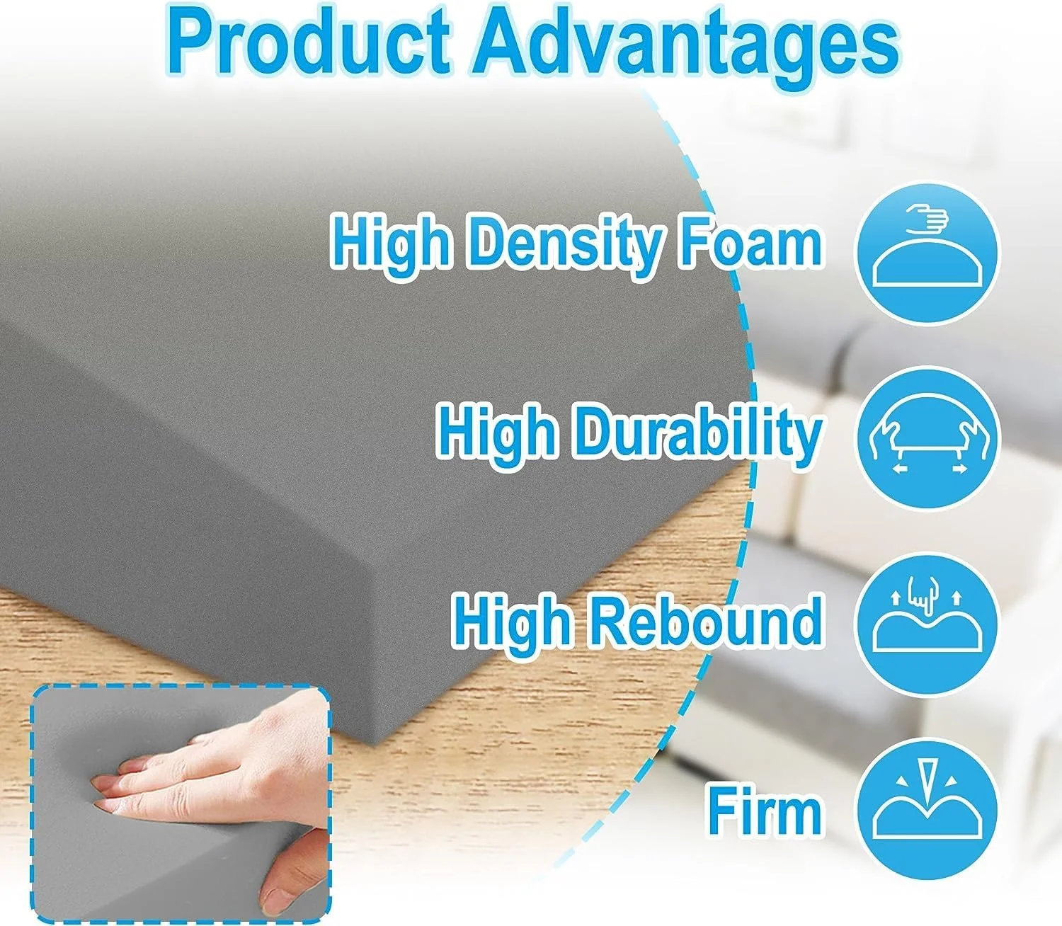 دو عدد فوم تعمیر مبل GIONAR، ابعاد 50 در 50 سانتی متر، پشتیبانی از کوسن مبل برای صندلی های افتاده - فوم تعمیر - جایگزینی فوم با چگالی بالا برای تعمیر افتادگی برای صندلی و مبل دو عدد فوم تعمیر مبل GIONAR، ابعاد 50 در 50 سانتی متر، پشتیبانی از کوسن مبل برای صندلی های افتاده - فوم تعمیر - جایگزینی فوم با چگالی بالا برای تعمیر افتادگی برای صندلی و مبل