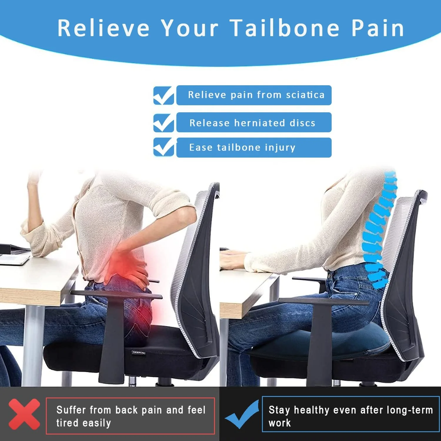 بالشتک دوناتی گلوکلاز، بالشتک فوم حافظهدار دنبالچه، پد صندلی ماساژور، بالشتک ارتوپدی برای ماشین، اداره، مناسب برای یوگا و تسکین درد بالشتک دوناتی گلوکلاز، بالشتک فوم حافظهدار دنبالچه، پد صندلی ماساژور، بالشتک ارتوپدی برای ماشین، اداره، مناسب برای یوگا و تسکین درد