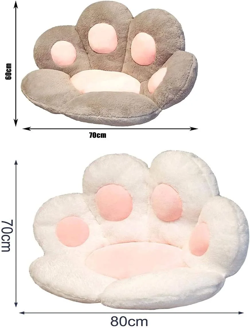 کوسن پنجه گربه - کوسن صندلی نرم و راحت و جذاب، کوسن صندلی اداری تنبل به شکل پنجه گربه، بالش صندلی گرم و راحت اداری، کوسن مبل مخمل خواب دار تزئین خانه (آبی، 70x60 سانتی متر)