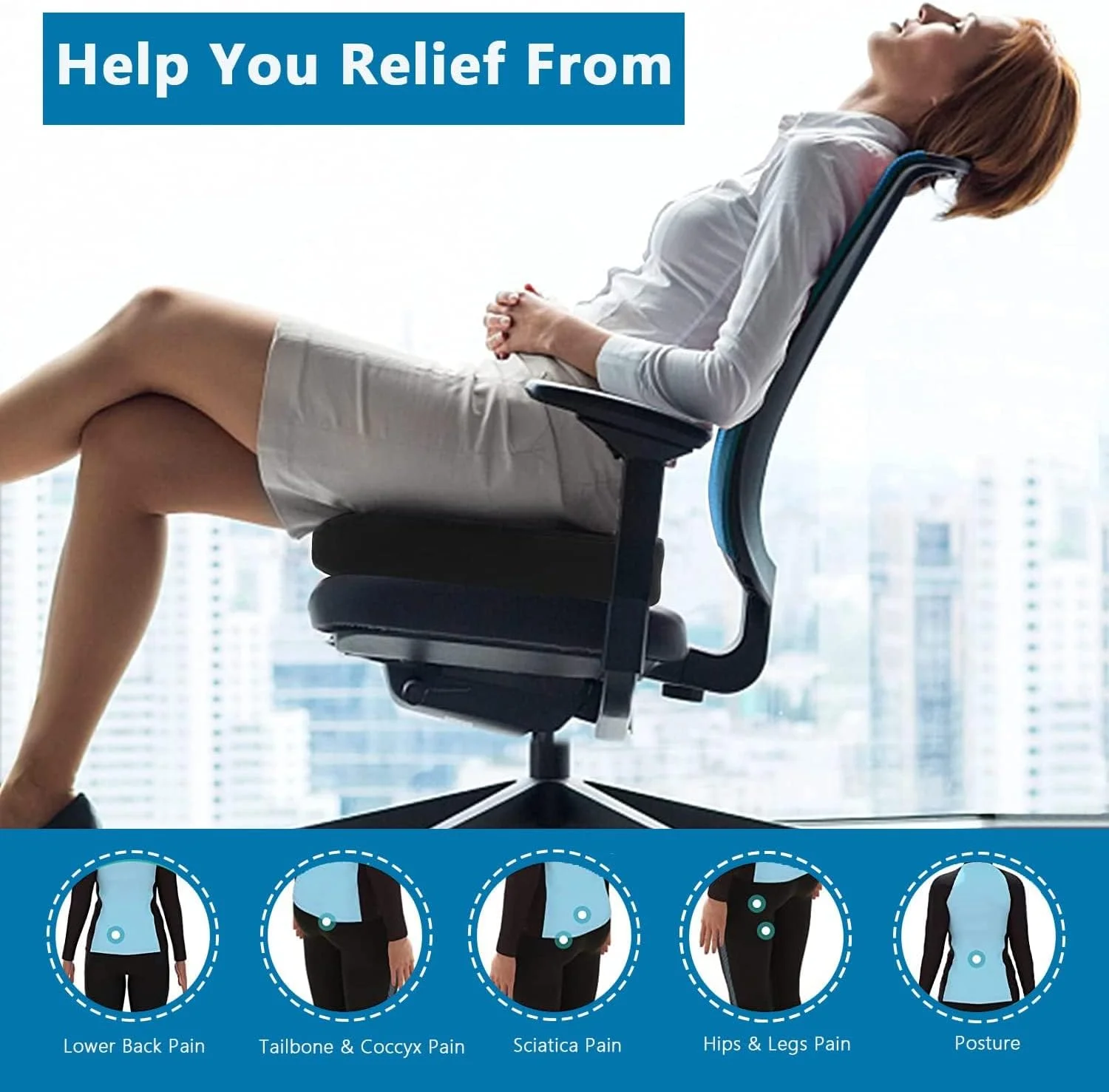 بالشتک صندلی دنبالچه گلوکلوز، پد صندلی ارتوپدی برای تسکین درد، بالشتک فوم حافظه دار با روکش برای صندلی اداری، ماشین، دنبالچه، سیاتیک، ویلچر (مشکی) بالشتک صندلی دنبالچه گلوکلوز، پد صندلی ارتوپدی برای تسکین درد، بالشتک فوم حافظه دار با روکش برای صندلی اداری، ماشین، دنبالچه، سیاتیک، ویلچر (مشکی)