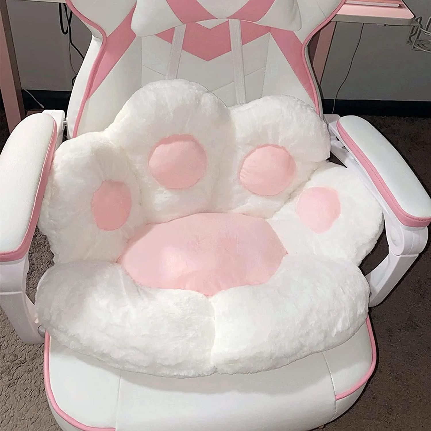 کوسن پنجه گربه - کوسن صندلی نرم و راحت و جذاب، کوسن صندلی تنبل طرح پنجه گربه مناسب برای صندلی اداری، بالش صندلی گرم و نرم اداری، کوسن مبل پولیشی برای تزئین خانه (سفید، 70x60 سانتی متر) کوسن پنجه گربه - کوسن صندلی نرم و راحت و جذاب، کوسن صندلی تنبل طرح پنجه گربه مناسب برای صندلی اداری، بالش صندلی گرم و نرم اداری، کوسن مبل پولیشی برای تزئین خانه (سفید، 70x60 سانتی متر)