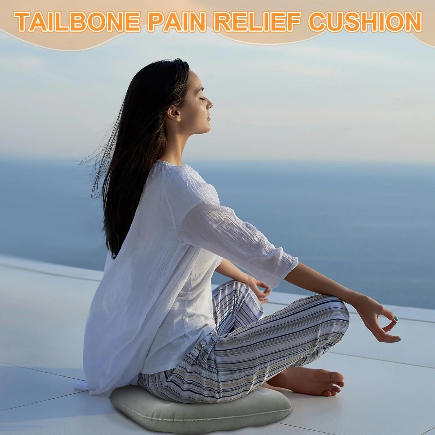 بالشتک بادی دوناتی برای تسکین درد هموروئید - بالش حلقه ای قابل حمل برای دنبالچه، سیاتیک، درد پروستات، جلوگیری از زخم بستر، آسایش پس از زایمان و بارداری - خاکستری روشن بالشتک بادی دوناتی برای تسکین درد هموروئید - بالش حلقه ای قابل حمل برای دنبالچه، سیاتیک، درد پروستات، جلوگیری از زخم بستر، آسایش پس از زایمان و بارداری - خاکستری روشن