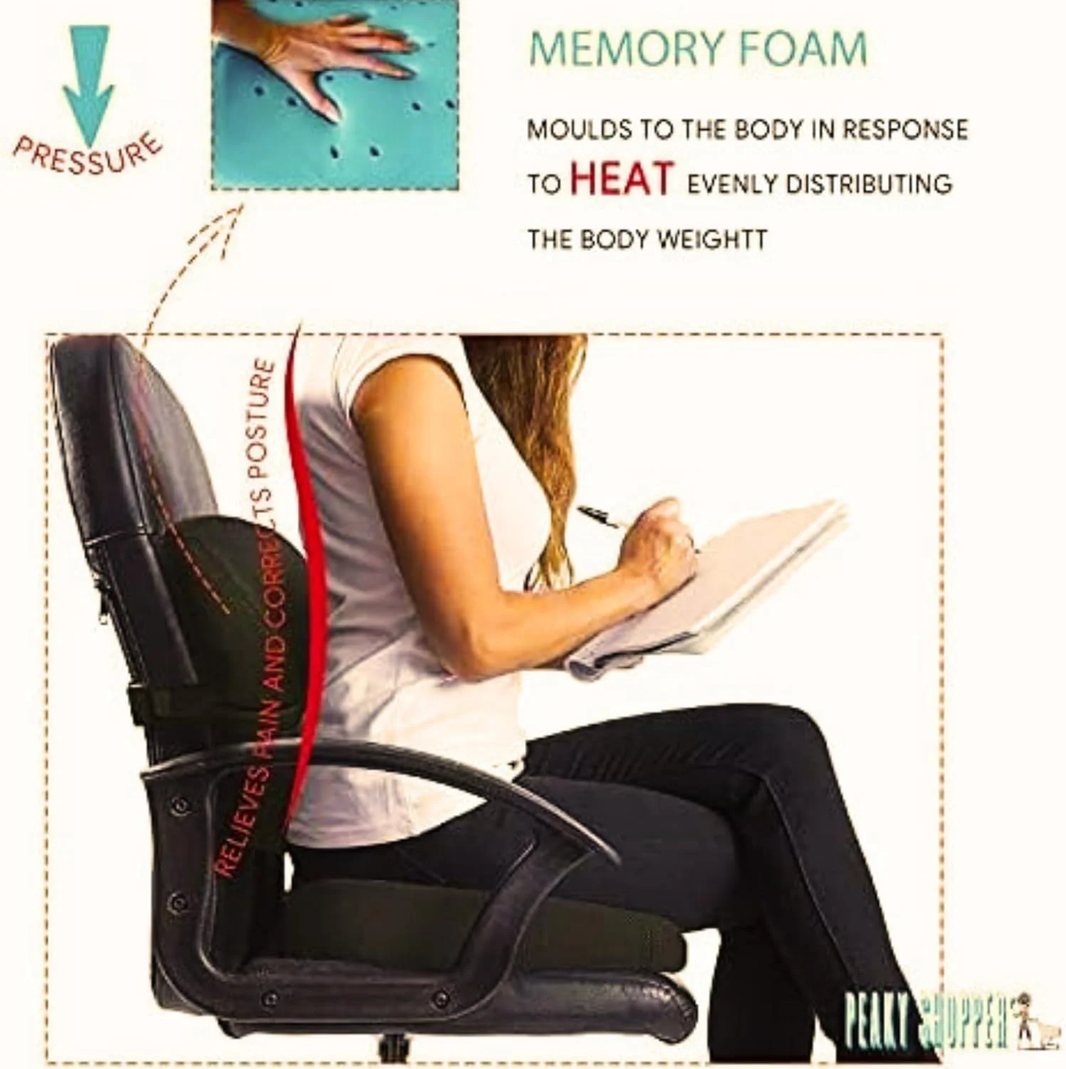 بالشتک صندلی فوم حافظهدار ارتوپدی برای صندلی اداری، تسکین درد سیاتیک با پشتیبانی کمری برای بالشتک صندلی اداری برای کمر، تسکین درد دنبالچه با بالشتک صندلی خودرو بالشتک صندلی فوم حافظهدار ارتوپدی برای صندلی اداری، تسکین درد سیاتیک با پشتیبانی کمری برای بالشتک صندلی اداری برای کمر، تسکین درد دنبالچه با بالشتک صندلی خودرو