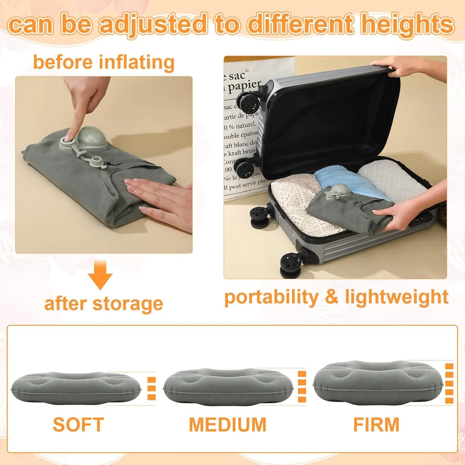 بالشتک بادی دوناتی برای تسکین درد هموروئید - بالش حلقه ای قابل حمل برای دنبالچه، سیاتیک، درد پروستات، جلوگیری از زخم بستر، آسایش پس از زایمان و بارداری - خاکستری روشن بالشتک بادی دوناتی برای تسکین درد هموروئید - بالش حلقه ای قابل حمل برای دنبالچه، سیاتیک، درد پروستات، جلوگیری از زخم بستر، آسایش پس از زایمان و بارداری - خاکستری روشن