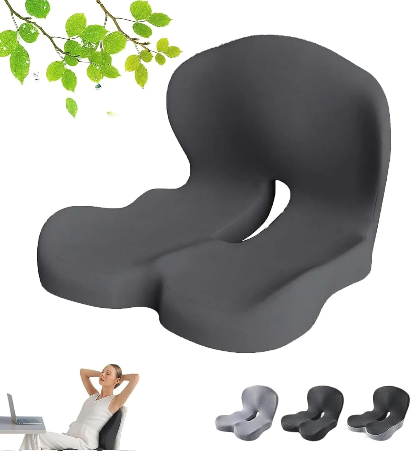 بالشتک صندلی پریمیوم نوو، بالشتک صندلی پریمیوم نوولوکس، بالشتک صندلی یکپارچه L شکل فوم حافظه دار ارگونومیک، پد صندلی اداری، بالشتک صندلی Soothe+، ضد لغزش، روکش قابل شستشو در ماشین لباسشویی (G)