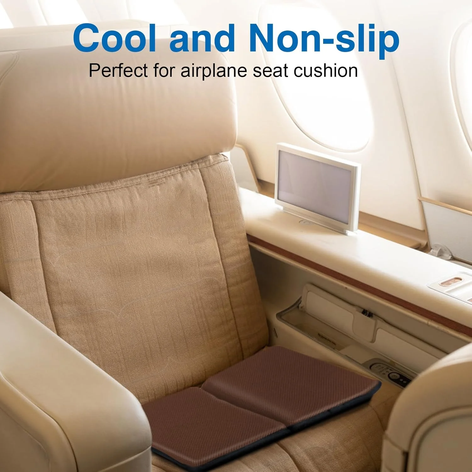 بالشتک صندلی ژله ای قابل حمل برای ماساژ و مسافرت، 42 × 30 سانتی متر، بالشتک صندلی ضخیم تاشو برای صندلی ماشین، صندلی اداری، ویلچر، مناسب برای باسن، دنبالچه، سیاتیک و زخم بستر