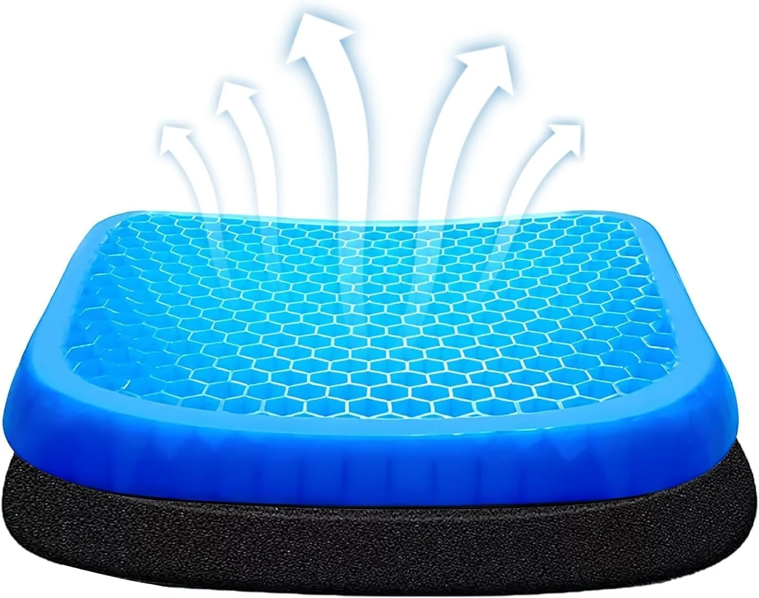 بالشتک صندلی ژله ای با طراحی لانه زنبوری، بالشتک کاهش فشار با ژل خنک کننده، پد صندلی ارتوپدی برای صندلی اداری و صندلی ماشین، تسکین درد دنبالچه