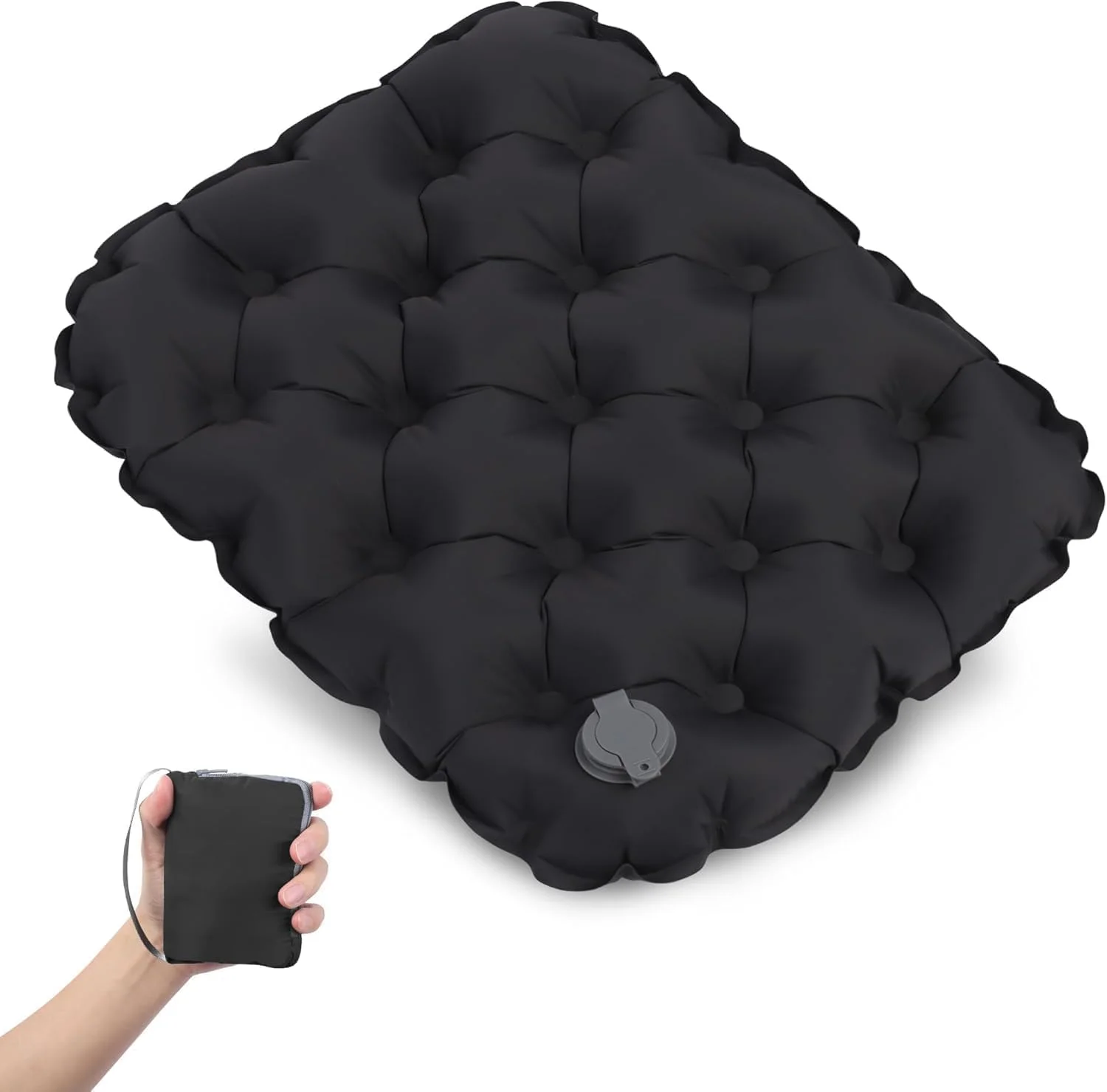 بالشتک بادی صندلی Joyzzz، پد صندلی مسافرتی قابل حمل با فشار هوای قابل تنظیم، کوسن راحت برای صندلی اداری، کمپینگ و تسکین نشستن طولانی مدت بالشتک بادی صندلی Joyzzz، پد صندلی مسافرتی قابل حمل با فشار هوای قابل تنظیم، کوسن راحت برای صندلی اداری، کمپینگ و تسکین نشستن طولانی مدت