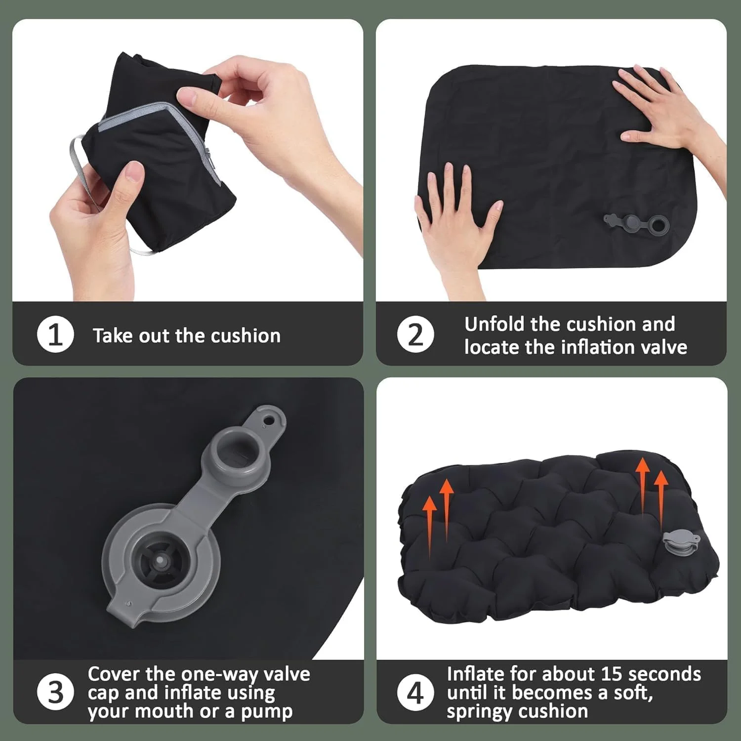 بالشتک بادی صندلی Joyzzz، پد صندلی مسافرتی قابل حمل با فشار هوای قابل تنظیم، کوسن راحت برای صندلی اداری، کمپینگ و تسکین نشستن طولانی مدت بالشتک بادی صندلی Joyzzz، پد صندلی مسافرتی قابل حمل با فشار هوای قابل تنظیم، کوسن راحت برای صندلی اداری، کمپینگ و تسکین نشستن طولانی مدت