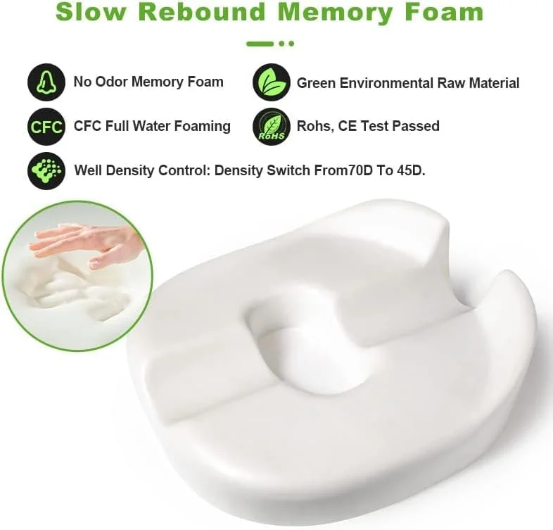 بالشتک صندلی دونات دنبالچه KASTWAVE - پد صندلی فوم حافظه دار | تسکین درد ناشی از مشکلات پروستات، سیاتیک، مشکلات کف لگن، زخم/درد فشاری | کمک به بارداری و پس از زایمان بالشتک صندلی دونات دنبالچه KASTWAVE - پد صندلی فوم حافظه دار | تسکین درد ناشی از مشکلات پروستات، سیاتیک، مشکلات کف لگن، زخم/درد فشاری | کمک به بارداری و پس از زایمان