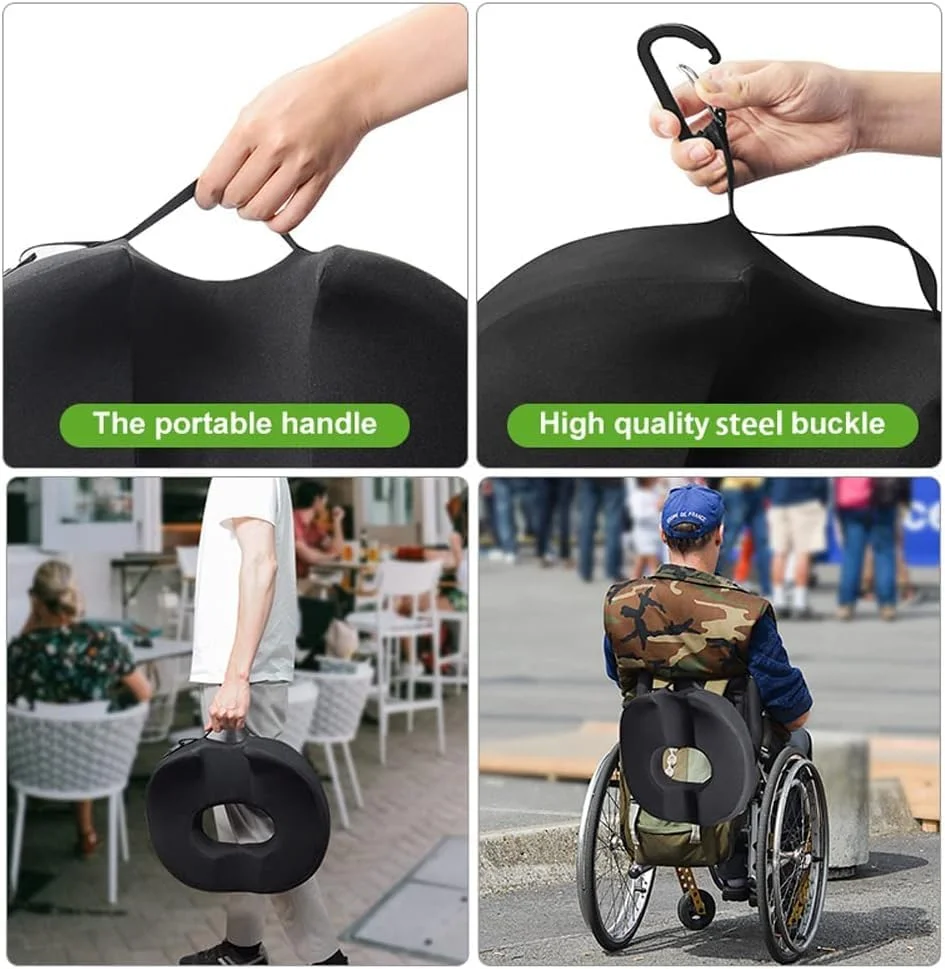 بالشتک صندلی دونات دنبالچه KASTWAVE - پد صندلی فوم حافظه دار | تسکین درد ناشی از مشکلات پروستات، سیاتیک، مشکلات کف لگن، زخم/درد فشاری | کمک به بارداری و پس از زایمان بالشتک صندلی دونات دنبالچه KASTWAVE - پد صندلی فوم حافظه دار | تسکین درد ناشی از مشکلات پروستات، سیاتیک، مشکلات کف لگن، زخم/درد فشاری | کمک به بارداری و پس از زایمان