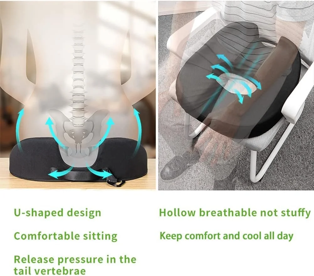 بالشتک صندلی دونات دنبالچه KASTWAVE - پد صندلی فوم حافظه دار | تسکین درد ناشی از مشکلات پروستات، سیاتیک، مشکلات کف لگن، زخم/درد فشاری | کمک به بارداری و پس از زایمان بالشتک صندلی دونات دنبالچه KASTWAVE - پد صندلی فوم حافظه دار | تسکین درد ناشی از مشکلات پروستات، سیاتیک، مشکلات کف لگن، زخم/درد فشاری | کمک به بارداری و پس از زایمان