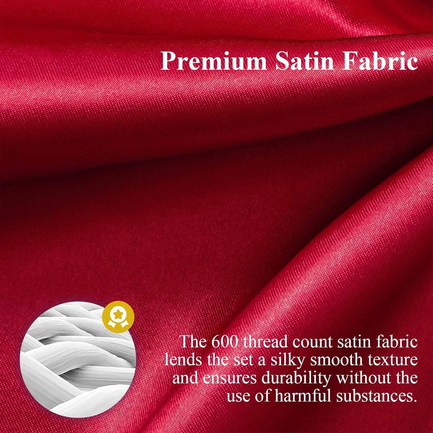 ملحفه های ساتن ابریشمی، ست ملحفه 6 تکه ساتن زرشکی کینگ سایز برای مو و پوست، ست ملافه ابریشمی لوکس با جیب عمیق برای تشک (کینگ، زرشکی)