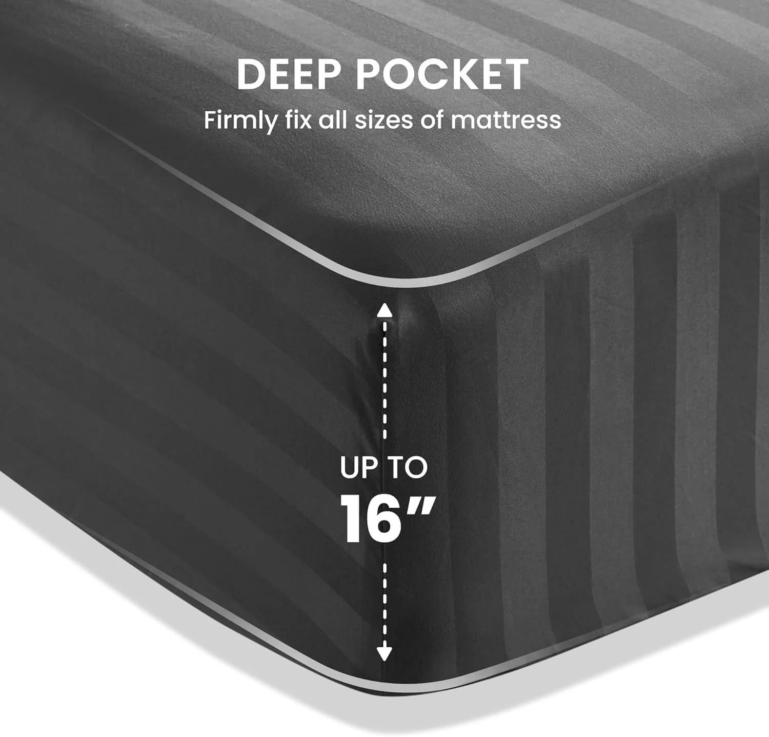 ملحفه راه راه کش دار لوکس ای ورلد - ست 3 تکه شامل 1 ملحفه تخت و 2 روبالشی (50x70 سانتی متر) - نرم و قابل تنفس برای تمام فصول. (خاکستری، دو نفره (220x240 سانتی متر) ارتفاع تشک 18 سانتی متر) ملحفه راه راه کش دار لوکس ای ورلد - ست 3 تکه شامل 1 ملحفه تخت و 2 روبالشی (50x70 سانتی متر) - نرم و قابل تنفس برای تمام فصول. (خاکستری، دو نفره (220x240 سانتی متر) ارتفاع تشک 18 سانتی متر)