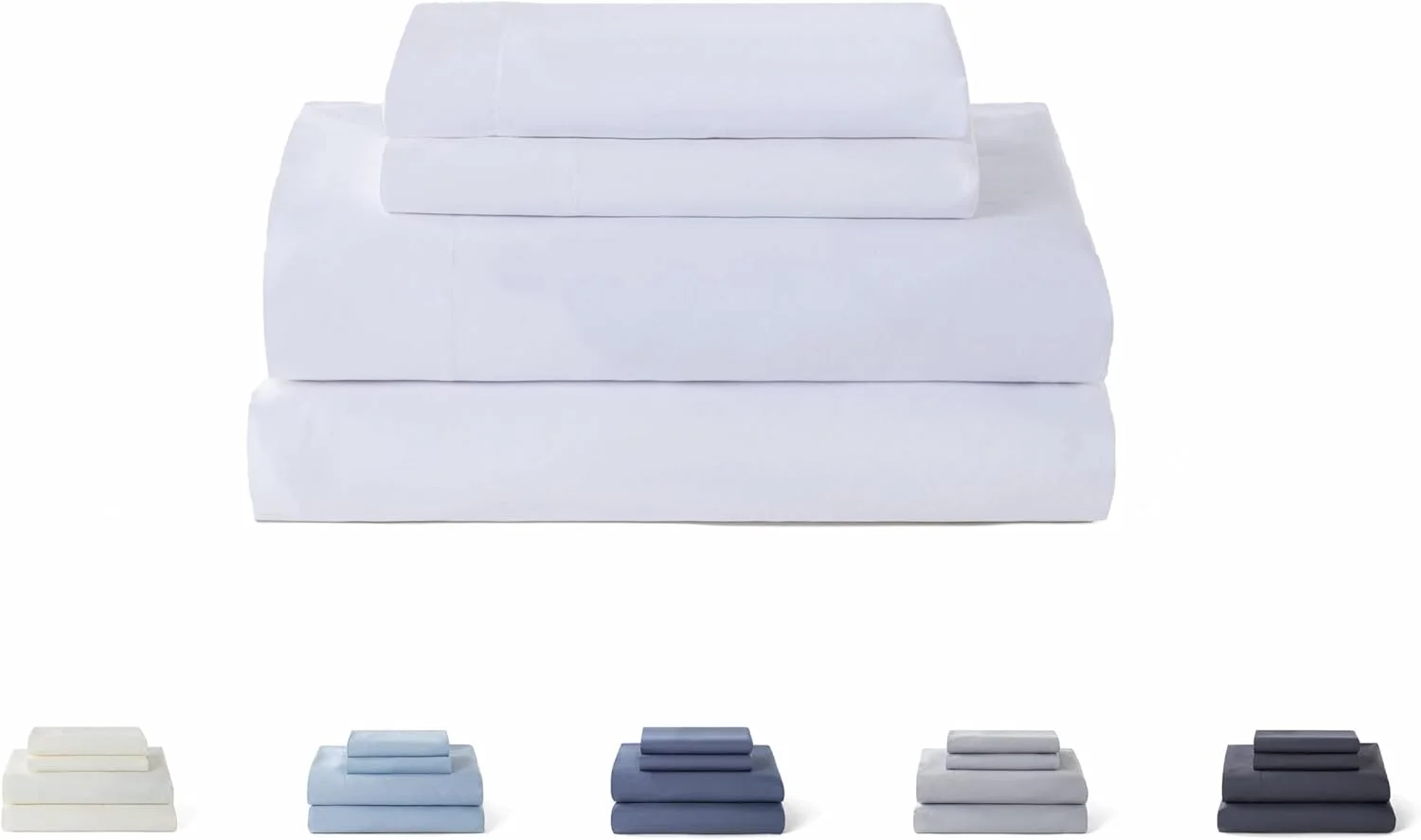 ست ملحفه 4 تکه تودوکاما 5003، ملحفه کش‌دار، ملحفه تخت، 2 روبالشتی 50 × 80 سانتی‌متر، مناسب برای تخت 90 × 190/200 سانتی‌متر، سفید