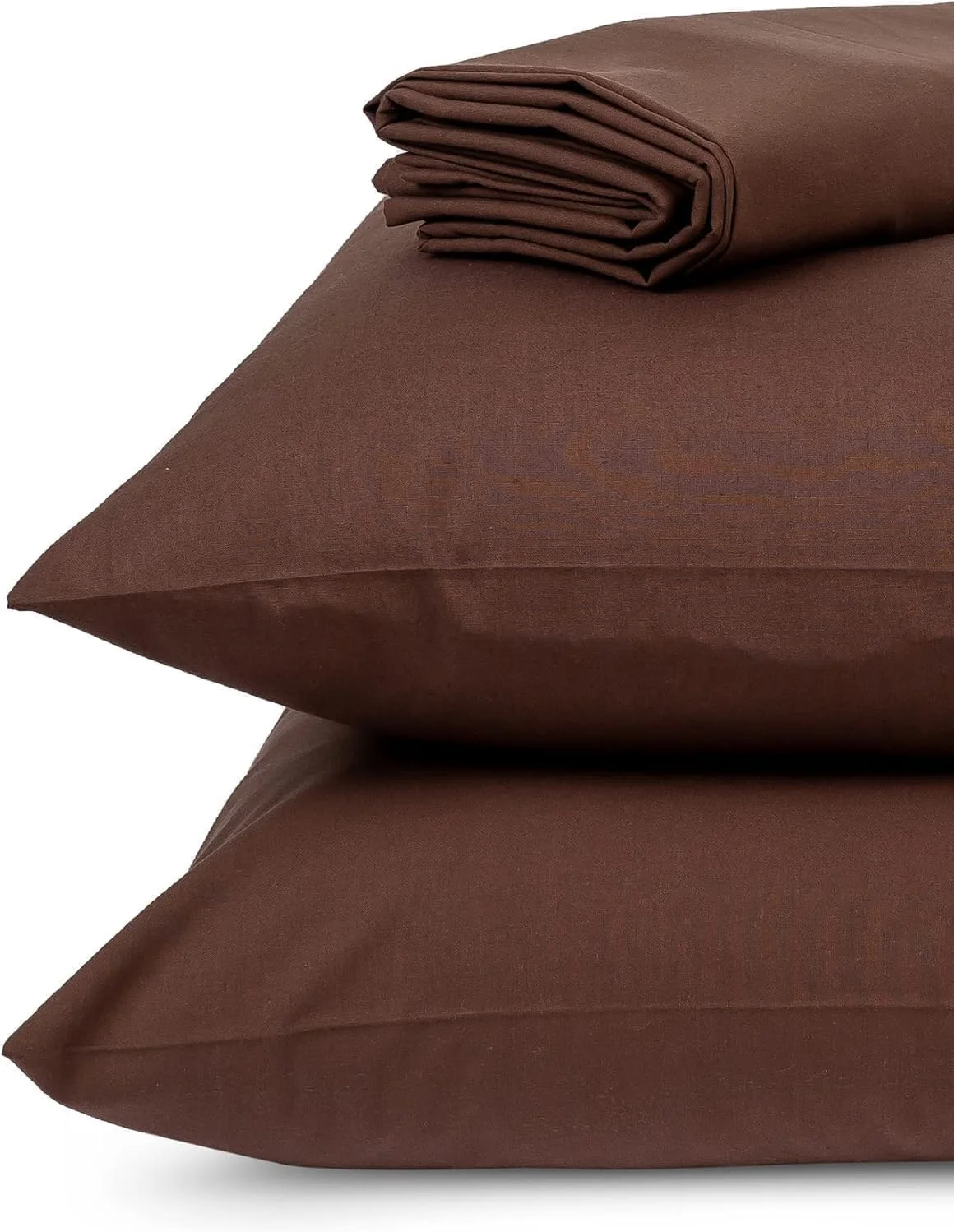 ست ملحفه تخت خواب، فوق العاده نرم و لطیف، تهیه شده از 100% پنبه مصری، مناسب برای تمام فصول (قهوه ای، 240×260)