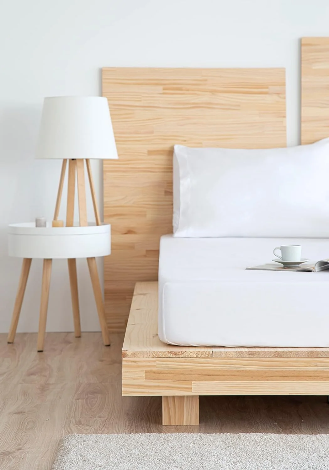 ملحفه کش دار تودوکاما از میکروفیبر برس خورده بسیار نرم (80 x 190/200 سانتی متر، سفید)