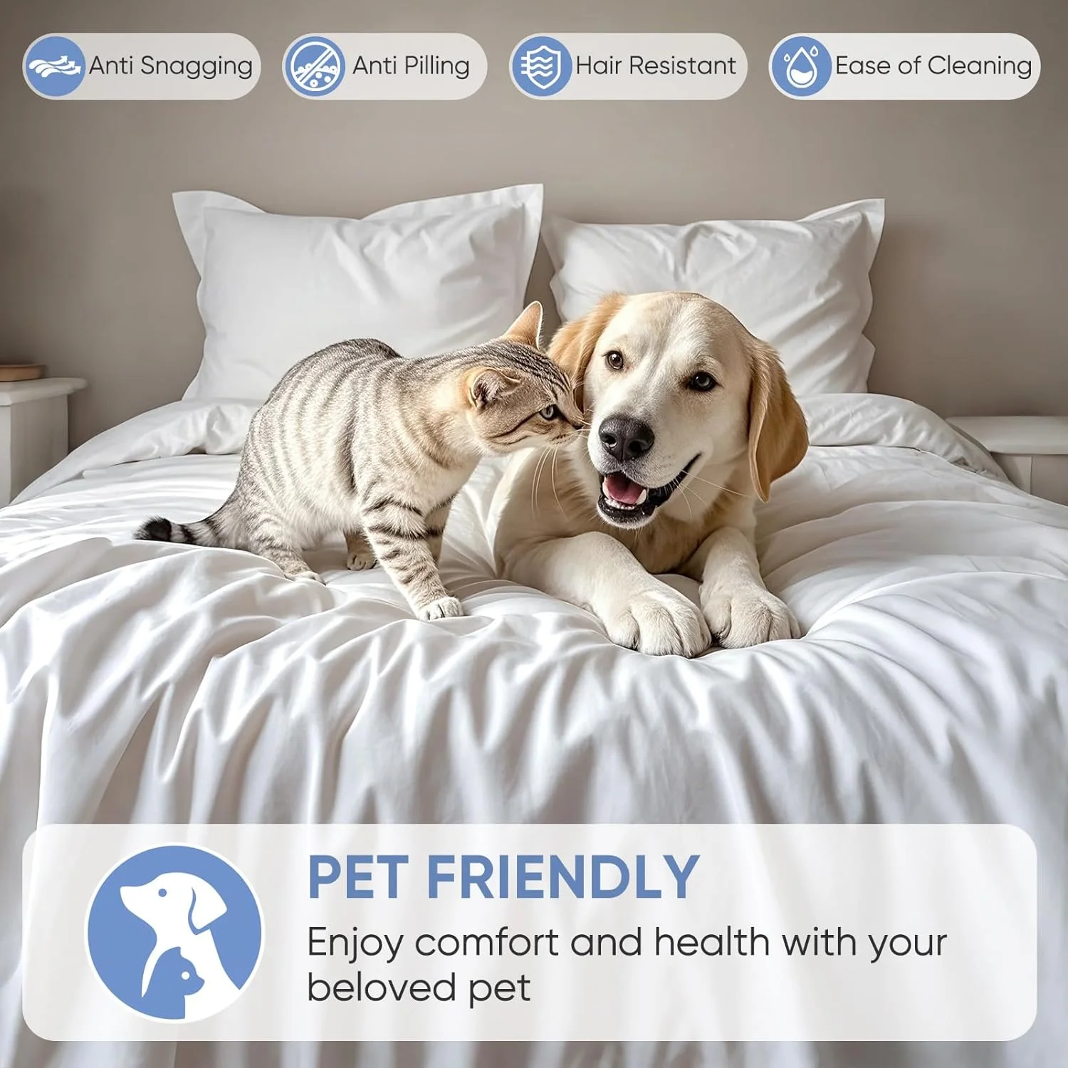 ست ملحفه تخت خواب پنبه ای مصری 100% مدل TWK 1200 TC، جیب عمیق با درزهای تقویت شده الاستیک، ملحفه های نرم و راحت (سفید، کینگ)