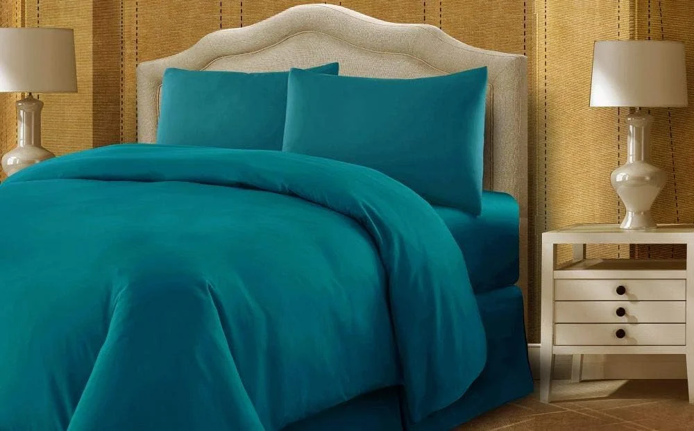 ست ملحفه ۳ تکه ترف، ۲۵۰ نخ، سایز کینگ (۲۰۰ در ۲۲۰ سانتی متر) - آبی-سبز (تیل) ست ملحفه ۳ تکه ترف، ۲۵۰ نخ، سایز کینگ (۲۰۰ در ۲۲۰ سانتی متر) - آبی-سبز (تیل)