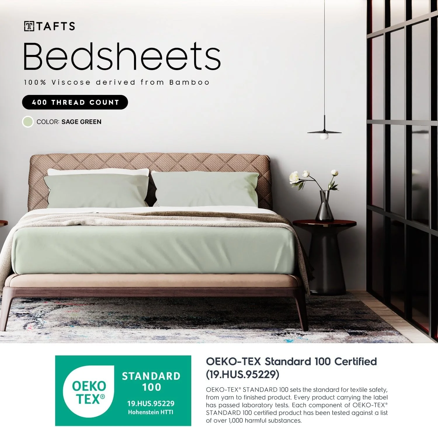 ست ملحفه کویین Taft، ملحفه های تخت خواب 100% ویسکوز خالص تهیه شده از بامبو، فوق العاده نرم، ابریشمی، خنک کننده، دوخت دوبل (سبز مریم گلی)