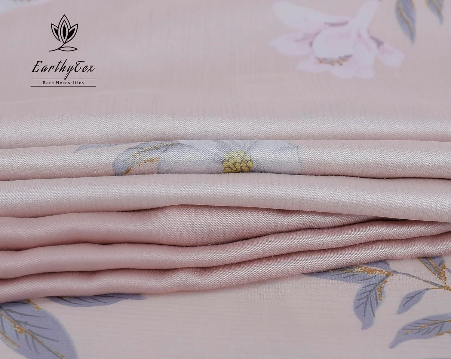 ست ملحفه الیاف لایوسل 100% طبیعی با طرح گلدار (شکوفه پاستیلی، کینگ)