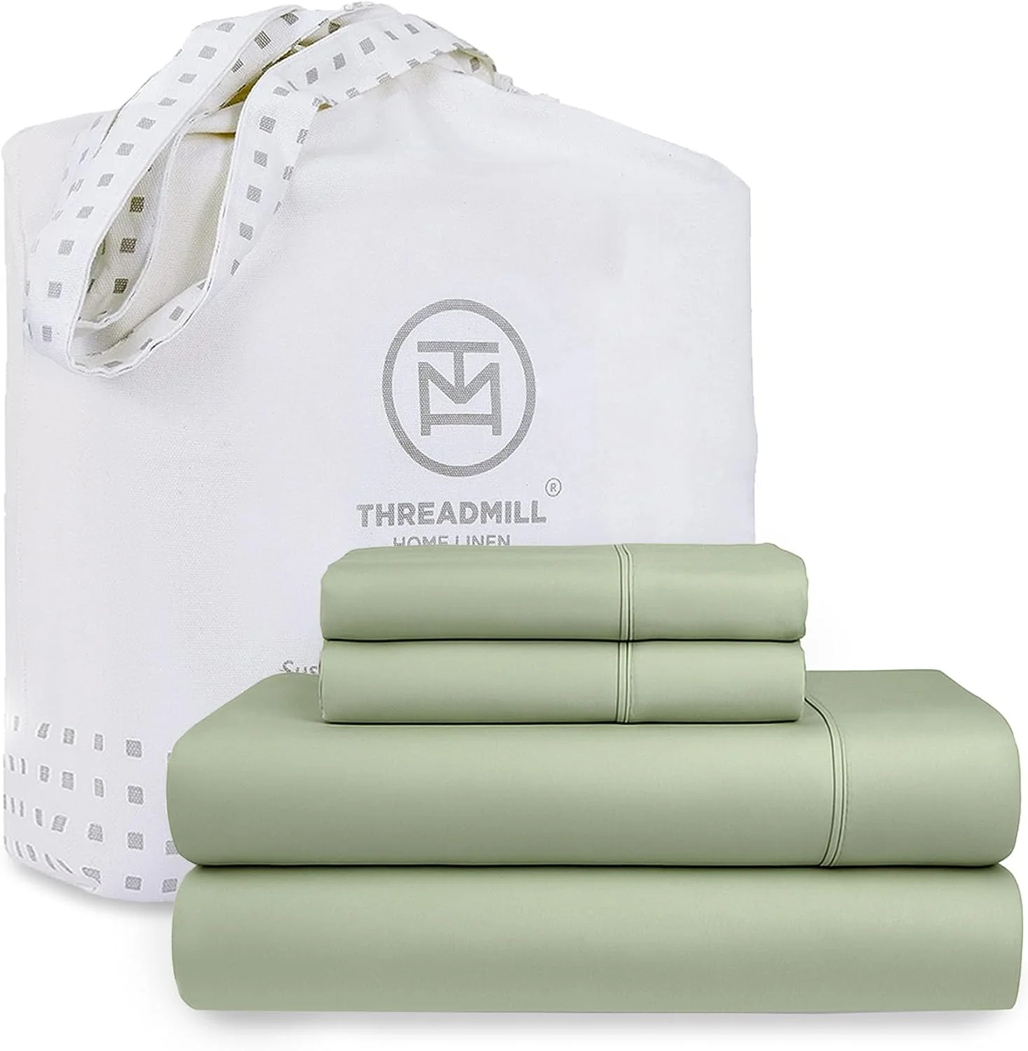 ست ملحفه کامل سبز مریم گلی با تراکم بافت 300 - 100% پنبه قابل شستشو و تنفس، ملحفه های ساتن ابریشمی نرم - ست ملحفه 4 تکه، جیب های عمیق الاستیک - بهترین ملحفه های بدون چروک