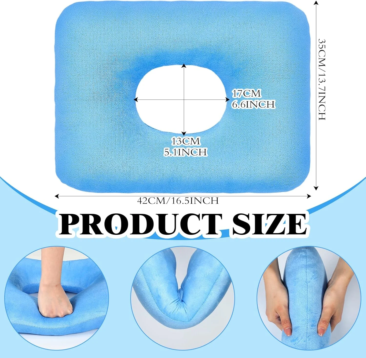 بالشتک دوناتی نشستن سینتوف 2 عددی برای درد دنبالچه، هموروئید، زخم بستر، بارداری، بالشتک صندلی تسکین درد، بالشتک ضد زخم فشاری دوناتی شکل، بالشتک بعد از زایمان برای خانه (خاکستری، آبی)