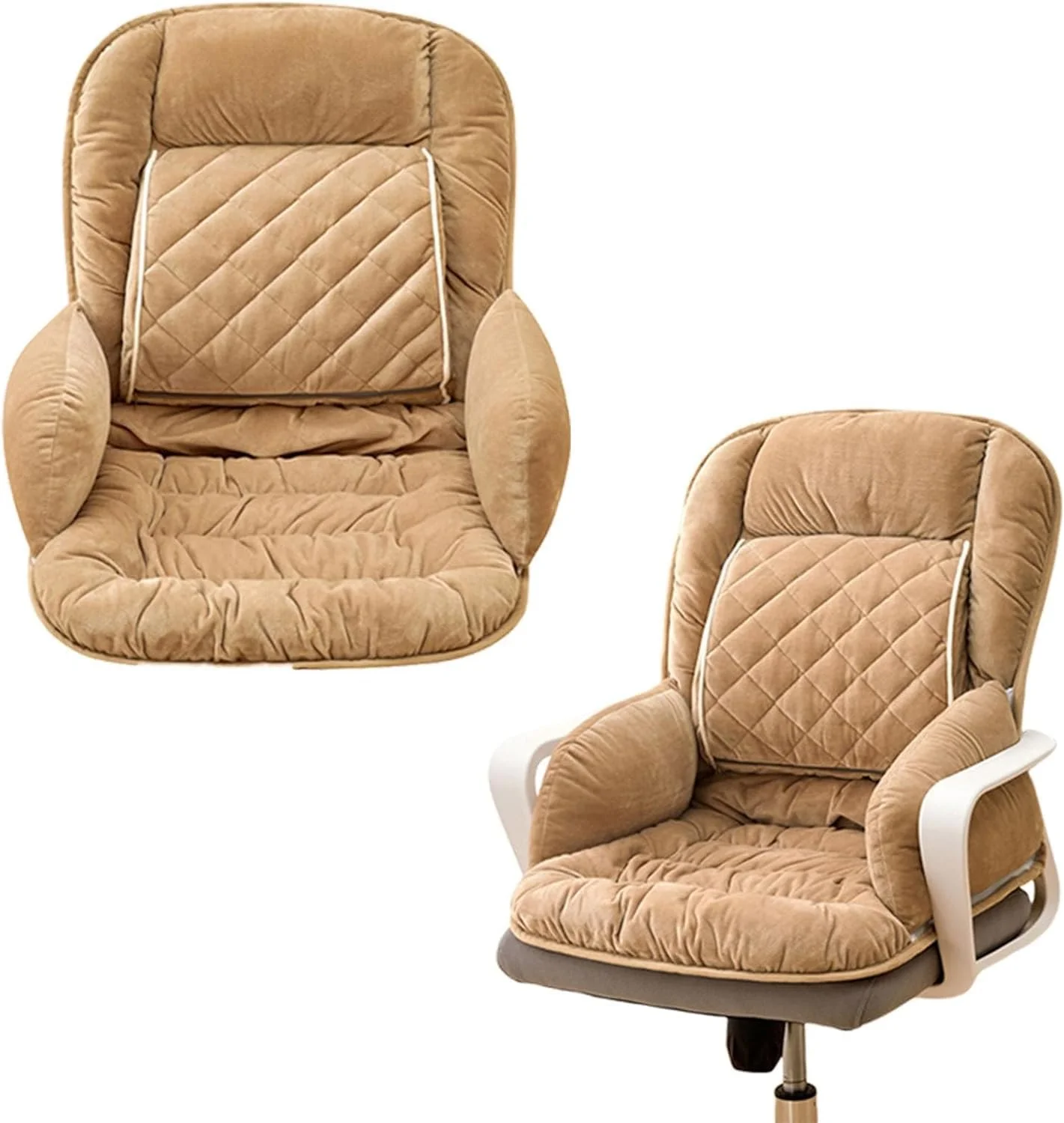 بالشتک صندلی اداری YelaJoy برای صندلی میز، پد نرم نشیمنگاه پشتی، بالشتک صندلی با پشتیبانی کمری ارتقا یافته برای صندلی میز خوابگاه بالشتک صندلی اداری YelaJoy برای صندلی میز، پد نرم نشیمنگاه پشتی، بالشتک صندلی با پشتیبانی کمری ارتقا یافته برای صندلی میز خوابگاه