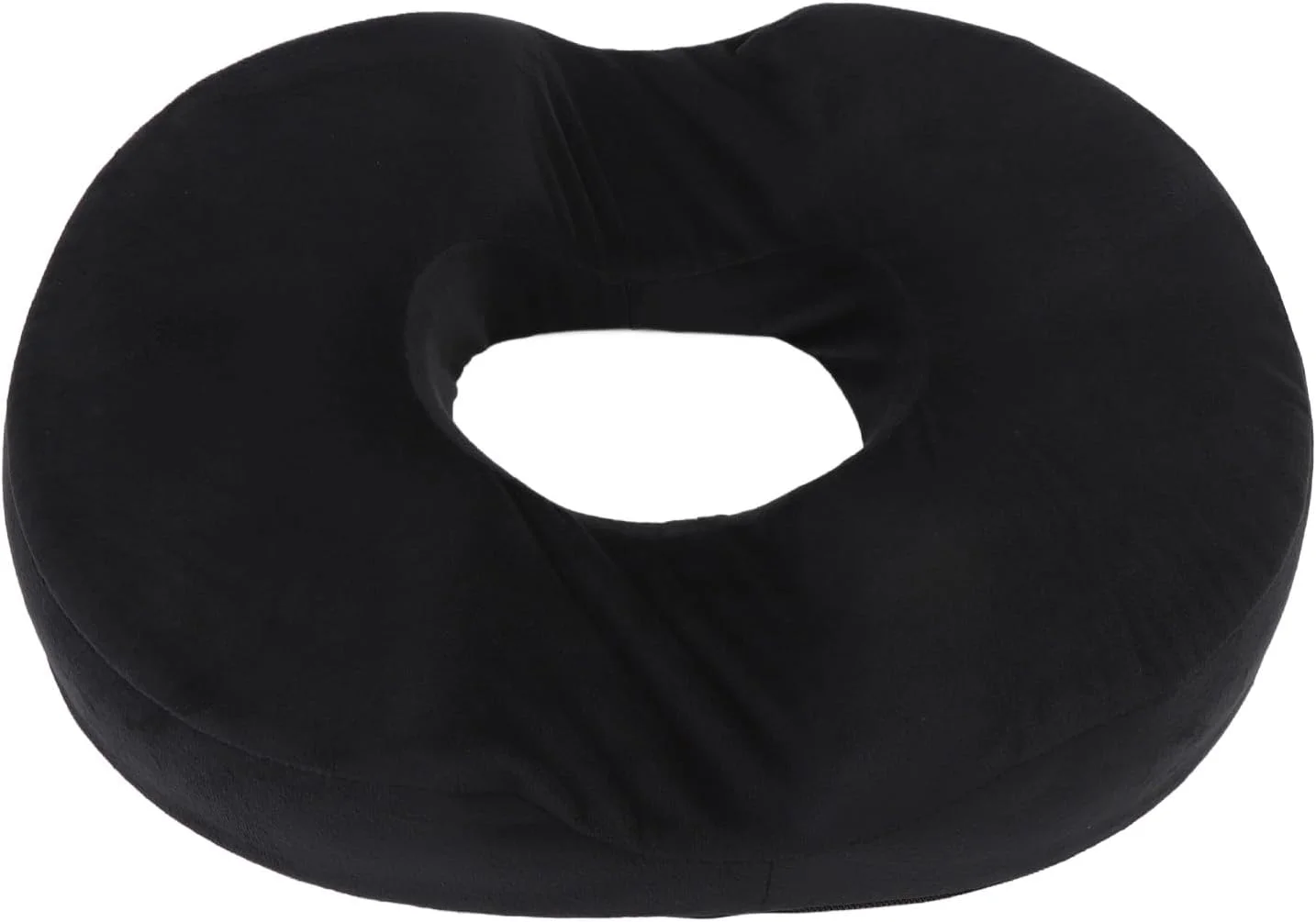 بالشتک دوناتی فوم حافظه‌دار، پد صندلی توخالی ارگونومیک با طراحی تنفسی، پد صندلی دوناتی برای خانه و استفاده، مشکی