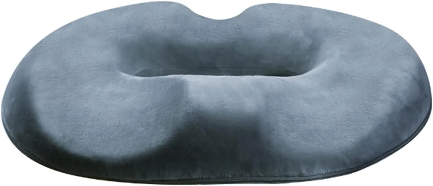 بالشتک دوناتی SKEIDO، بالشتک صندلی هموروئید، استخوان دنبالچه، طبی ارتوپدی، صندلی پروستات فوم حافظه‌دار (خاکستری)
