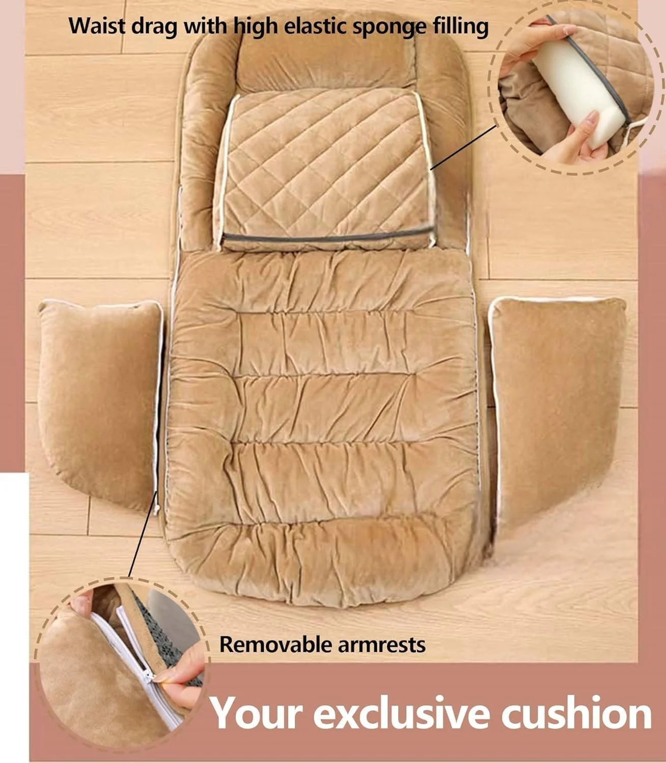 بالشتک صندلی اداری YelaJoy برای صندلی میز، پد نرم نشیمنگاه پشتی، بالشتک صندلی با پشتیبانی کمری ارتقا یافته برای صندلی میز خوابگاه بالشتک صندلی اداری YelaJoy برای صندلی میز، پد نرم نشیمنگاه پشتی، بالشتک صندلی با پشتیبانی کمری ارتقا یافته برای صندلی میز خوابگاه