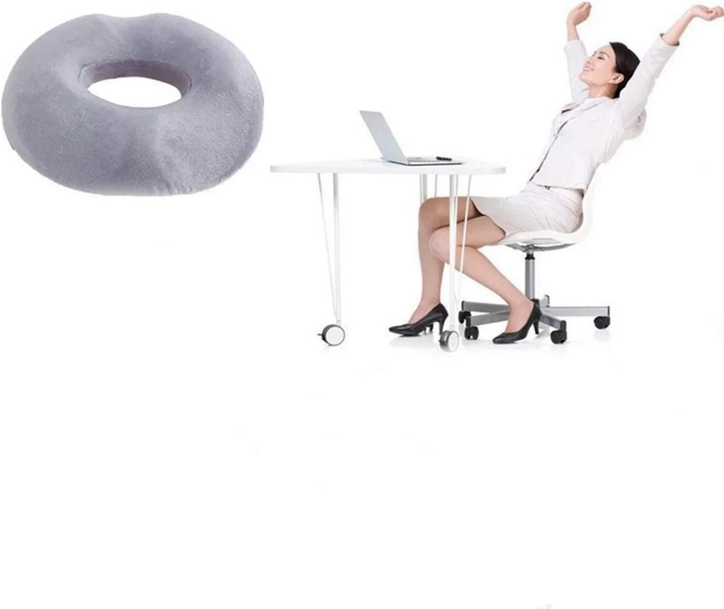 بالشتک دوناتی SKEIDO، بالشتک صندلی هموروئید، طبی، مناسب دنبالچه، صندلی پروستات، فوم حافظه دار، خاکستری، 1 عدد بالشتک دوناتی SKEIDO، بالشتک صندلی هموروئید، طبی، مناسب دنبالچه، صندلی پروستات، فوم حافظه دار، خاکستری، 1 عدد