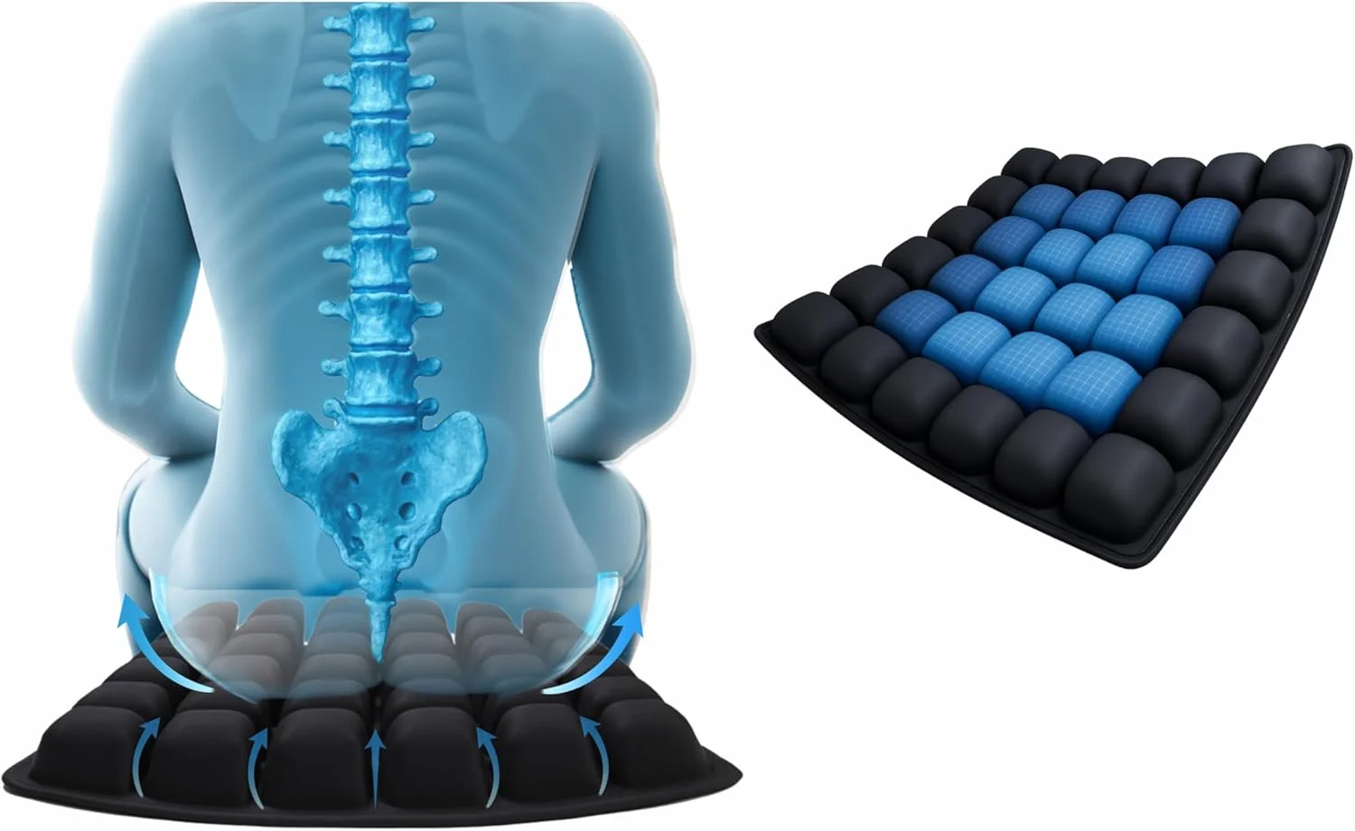 بالشتک صندلی بادی 36 سلولی با پمپ داخلی - سفتی قابل تنظیم 50-100% - خنک کننده تنفسی 360 درجه - TPU+اسپندکس، پایه ضد لغزش - بالشتک مسافرتی و اداری قابل حمل 42×42×4 بالشتک صندلی بادی 36 سلولی با پمپ داخلی - سفتی قابل تنظیم 50-100% - خنک کننده تنفسی 360 درجه - TPU+اسپندکس، پایه ضد لغزش - بالشتک مسافرتی و اداری قابل حمل 42×42×4