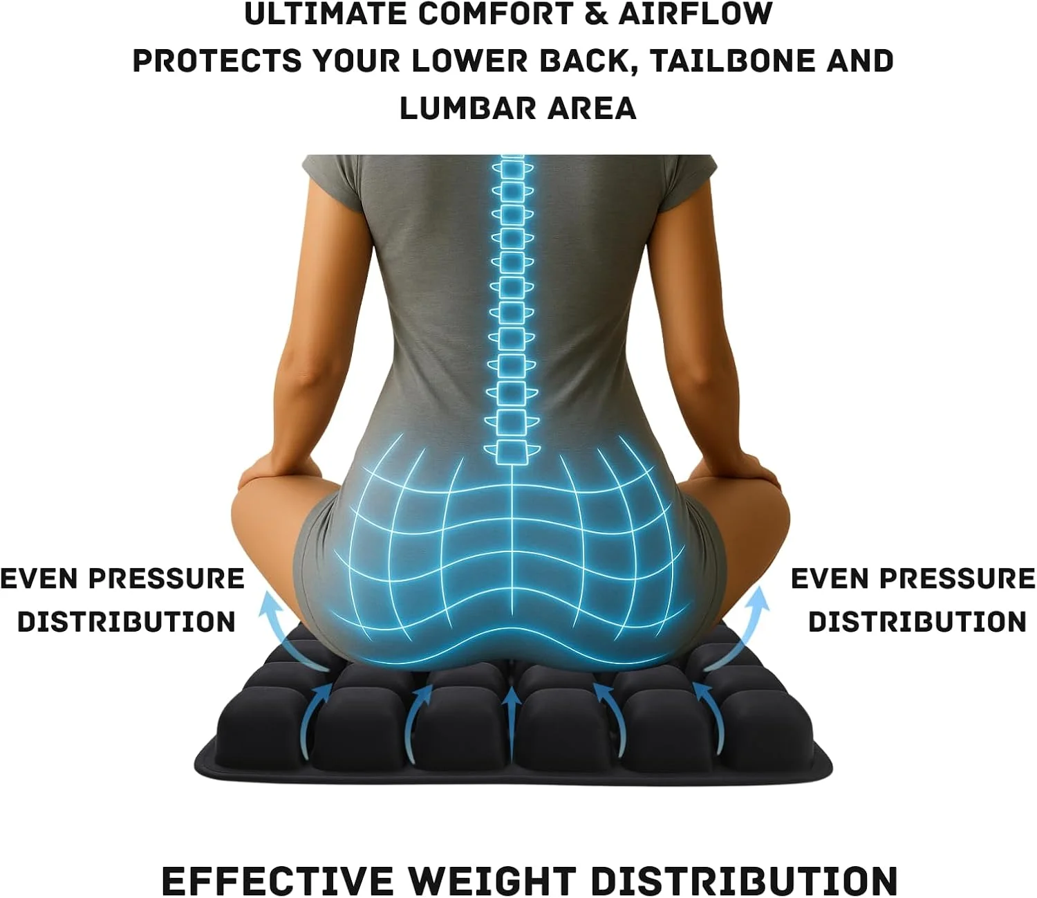 بالشتک صندلی بادی 36 سلولی با پمپ داخلی - سفتی قابل تنظیم 50-100% - خنک کننده تنفسی 360 درجه - TPU+اسپندکس، پایه ضد لغزش - بالشتک مسافرتی و اداری قابل حمل 42×42×4 بالشتک صندلی بادی 36 سلولی با پمپ داخلی - سفتی قابل تنظیم 50-100% - خنک کننده تنفسی 360 درجه - TPU+اسپندکس، پایه ضد لغزش - بالشتک مسافرتی و اداری قابل حمل 42×42×4