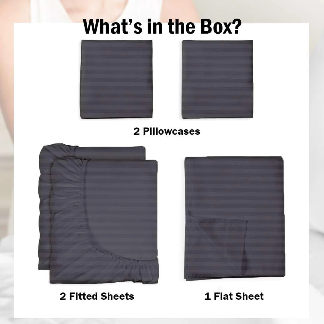 ست ملحفه کویین دوتکه برای تخت خواب قابل تنظیم - ست ملحفه 5 تکه - 100% پنبه مصری - 400 نخ - مناسب برای تشک تا عمق 16 اینچ - فوق العاده نرم - طراحی شده برای تشک های کویین دوتکه - راه راه خاکستری سنگی ست ملحفه کویین دوتکه برای تخت خواب قابل تنظیم - ست ملحفه 5 تکه - 100% پنبه مصری - 400 نخ - مناسب برای تشک تا عمق 16 اینچ - فوق العاده نرم - طراحی شده برای تشک های کویین دوتکه - راه راه خاکستری سنگی