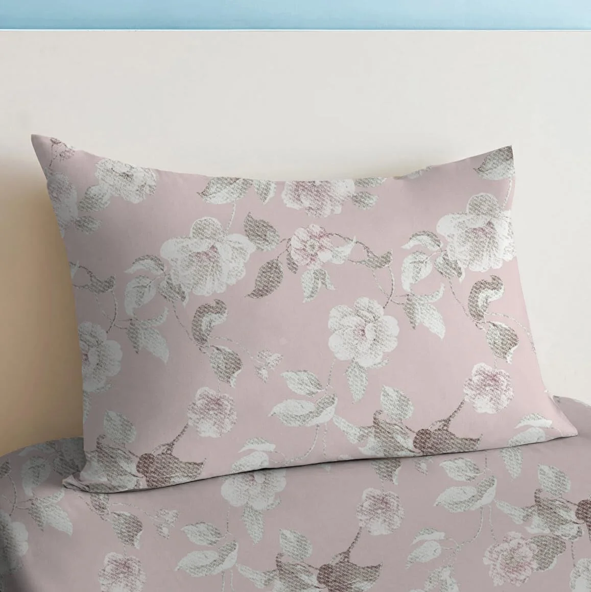 ملحفه تخت خواب ۹۰ گرمی به همراه روبالشتی (صورتی ملایم، یک نفره)