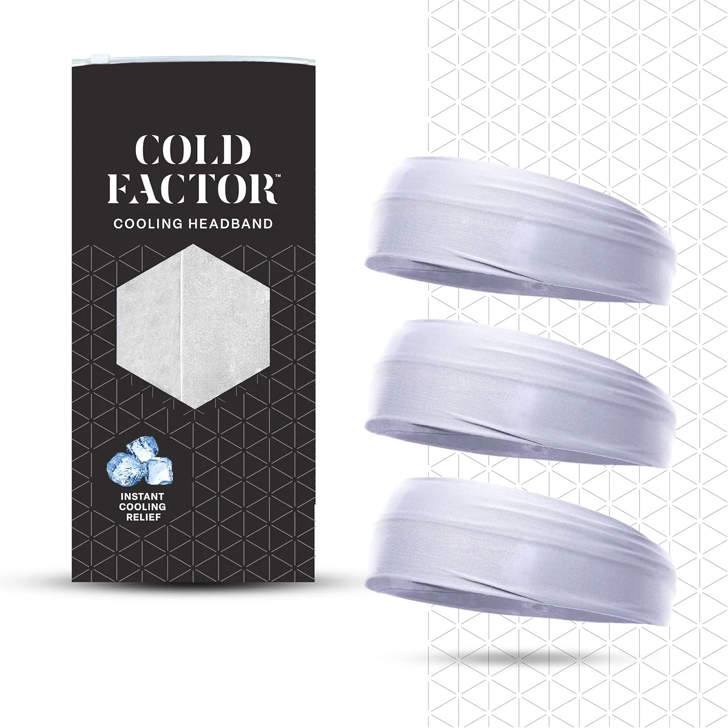 هدبند خنک کننده فوری COLD FACTOR، بسته 3 عددی | راحتی تبخیری پیشرفته برای ورزش و فضای باز | محافظت UPF 50+ | خنکی طولانی مدت | ایده آل برای تناسب اندام، پیاده روی، یوگا و دویدن