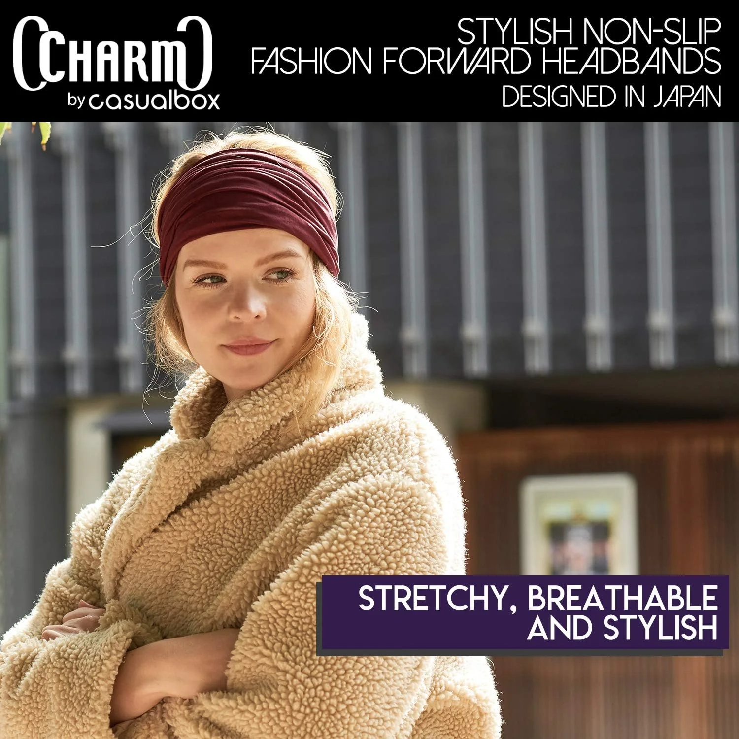 هدبند ورزشی مردانه CHARM مدل ژاپنی - هدبند کشی سفید رنگ سایز بزرگ