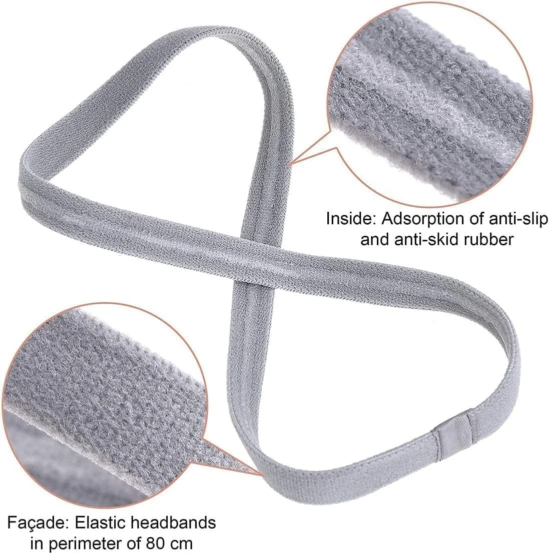 4 عدد کش موی ورزشی نازک و الاستیک، کش موی ورزشی ضد لغزش برای زنان و مردان، کش موی باریک ورزشی ضد لغزش برای زنان، مردان، پسران، دختران و کودکان (مشکی، خاکستری)