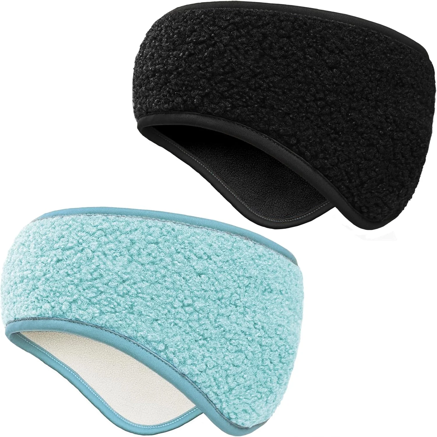 هدبند زمستانی گرم کننده گوش مناسب آقایان و بانوان برای هوای سرد، دویدن، دوچرخه سواری و تمرین (مشکی/آبی، سایز آزاد)