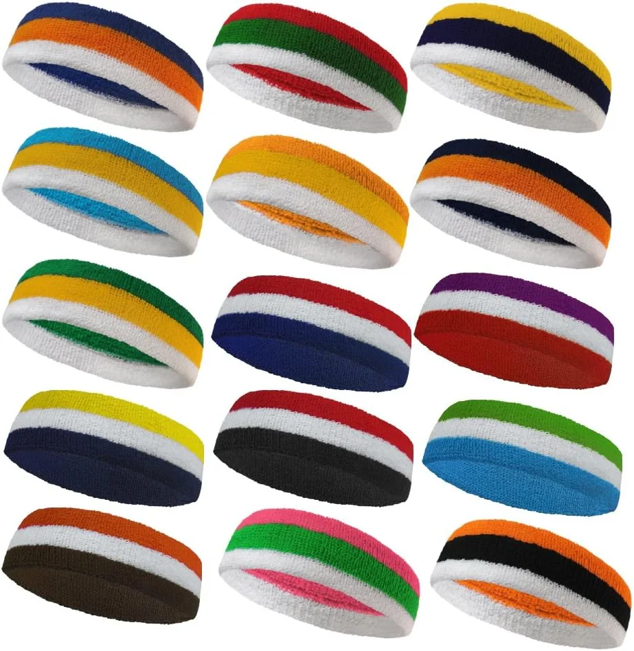 هدبند ورزشی حوله ای سه رنگ سفید کوور (1 عدد)